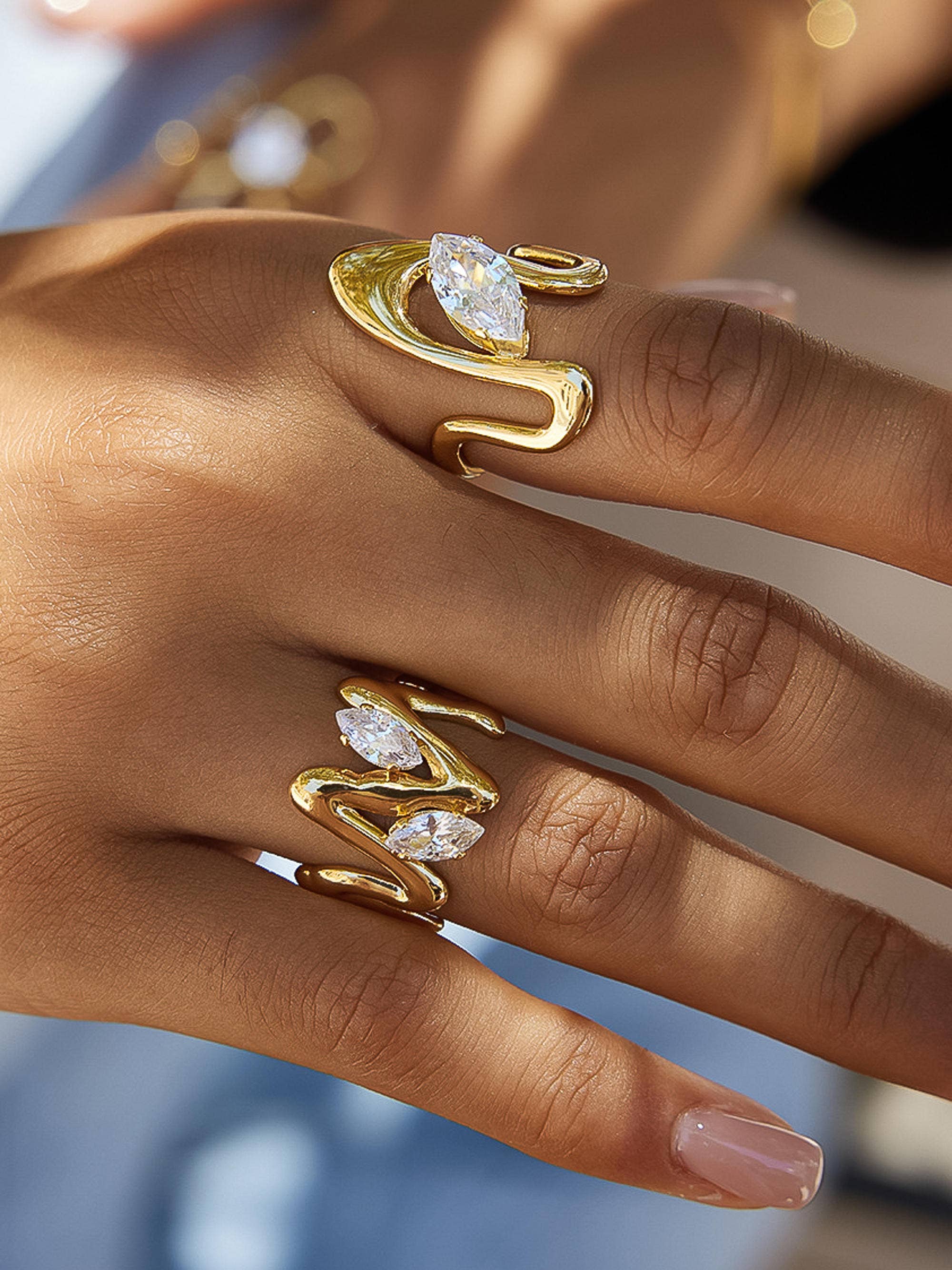 Carmen Marquise CZ Open Ring - Size 7