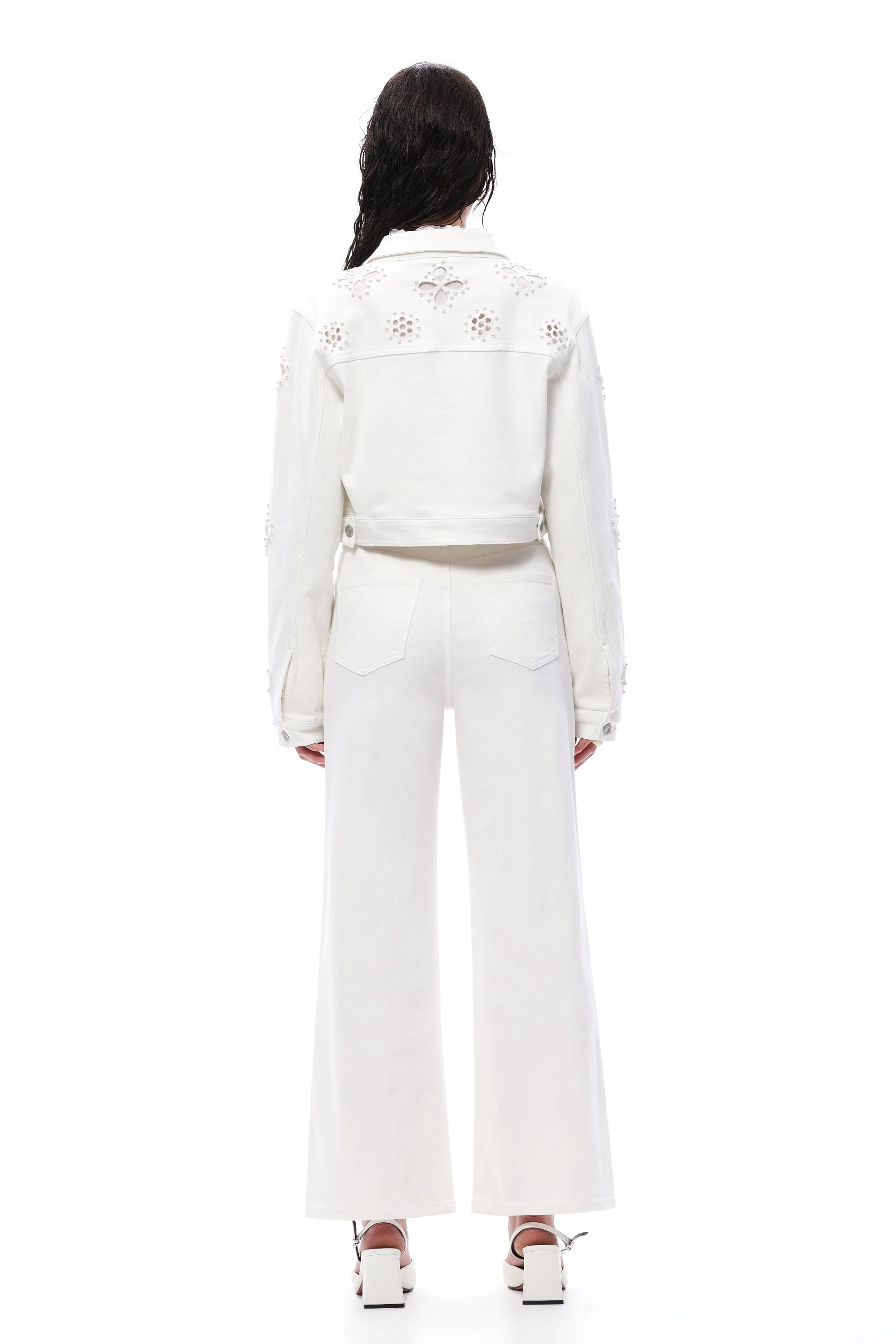 Fleur Pearl Embellished Straight Leg Jeans