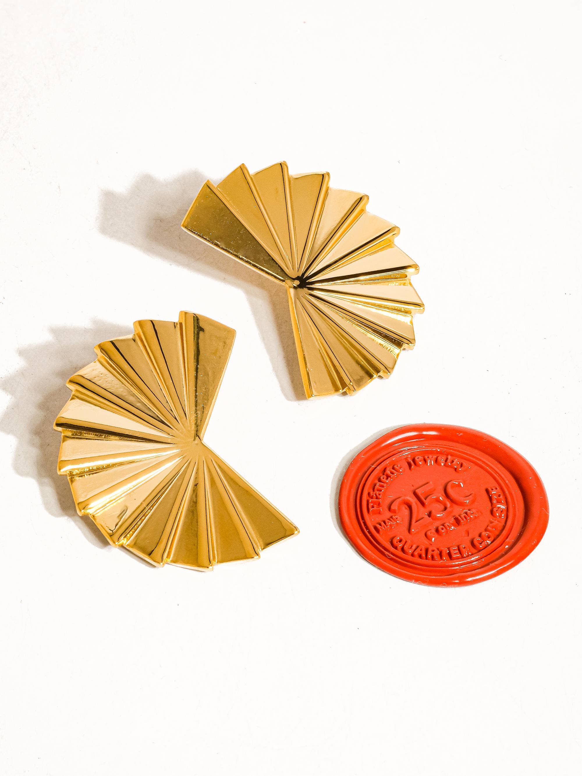 Callista Folded Fan Earrings