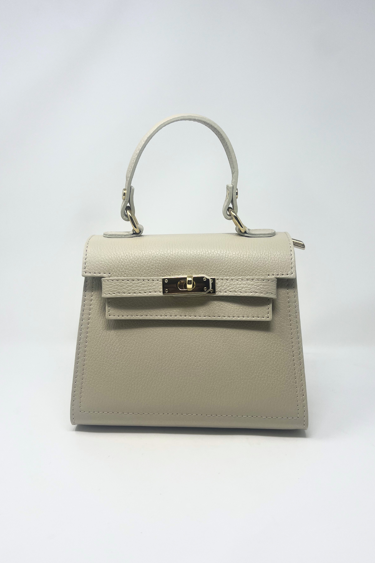 Medium Kallie Genuine Leather Bag in Beige