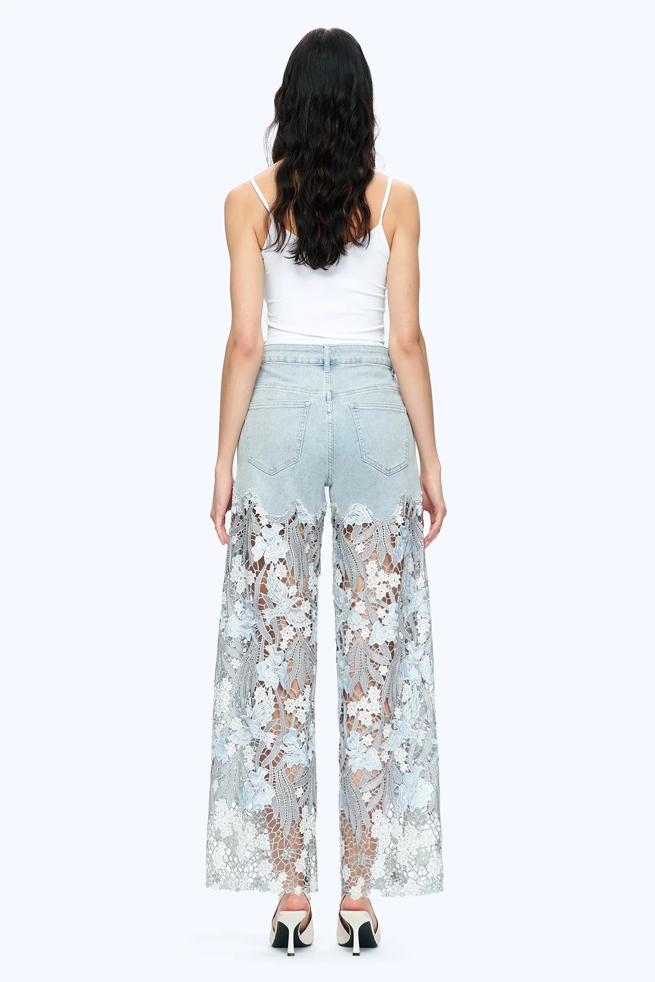 Lydia Embroidered Lace & Rhinestone Jeans