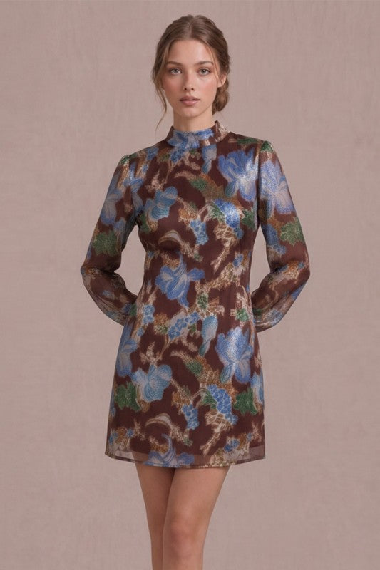 Maura Long Sleeve Mock Neck Mini Dress