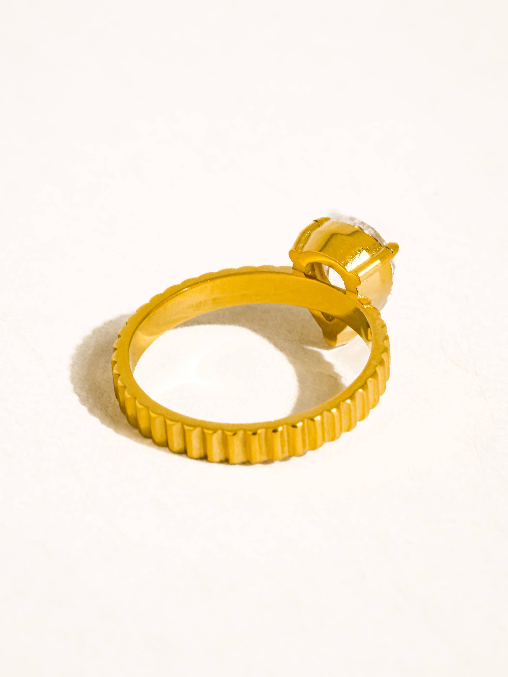 Thea Statement Pear Stone Ring - Size 7