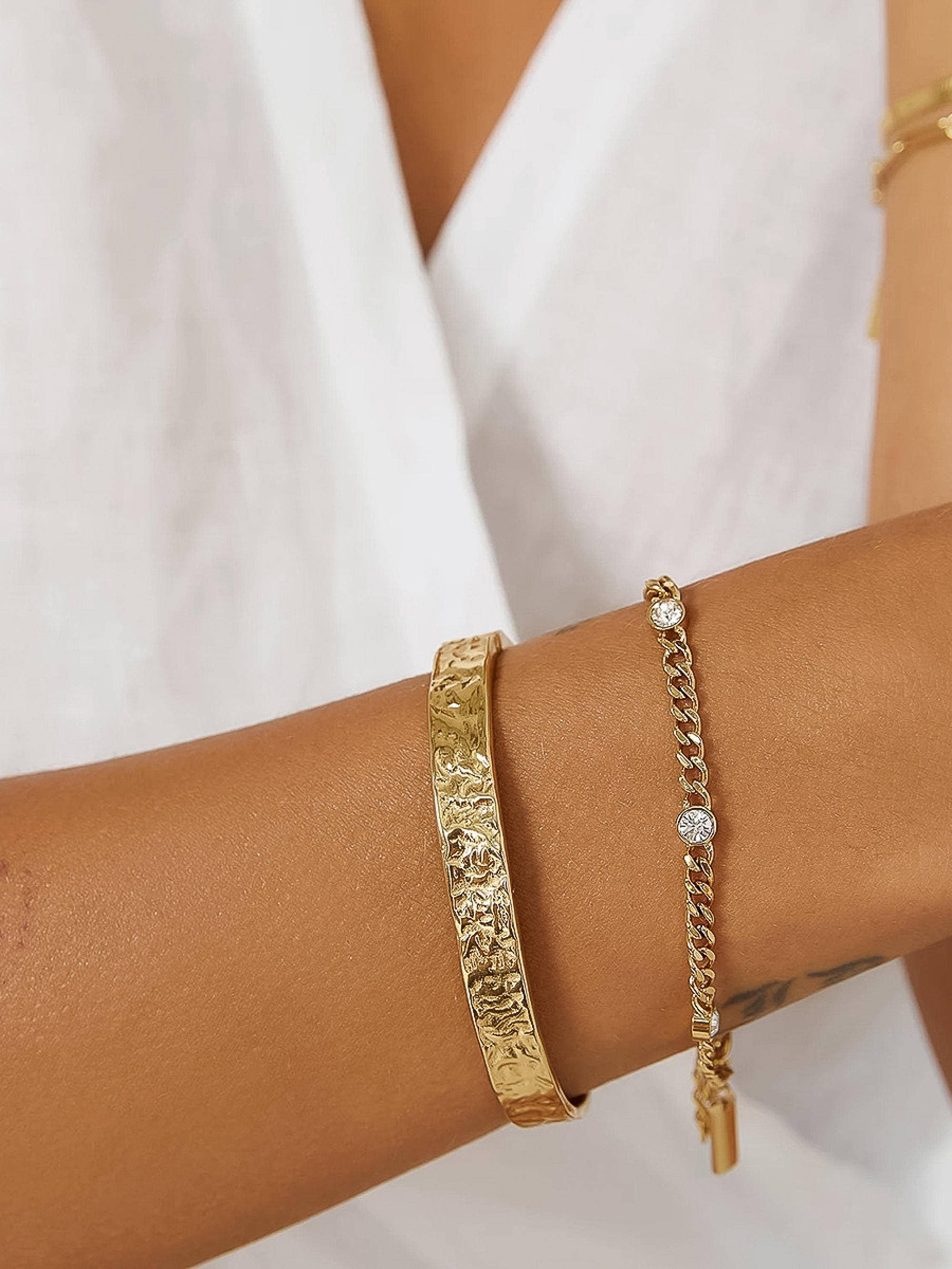 Oriana CZ Station Chain Bracelet