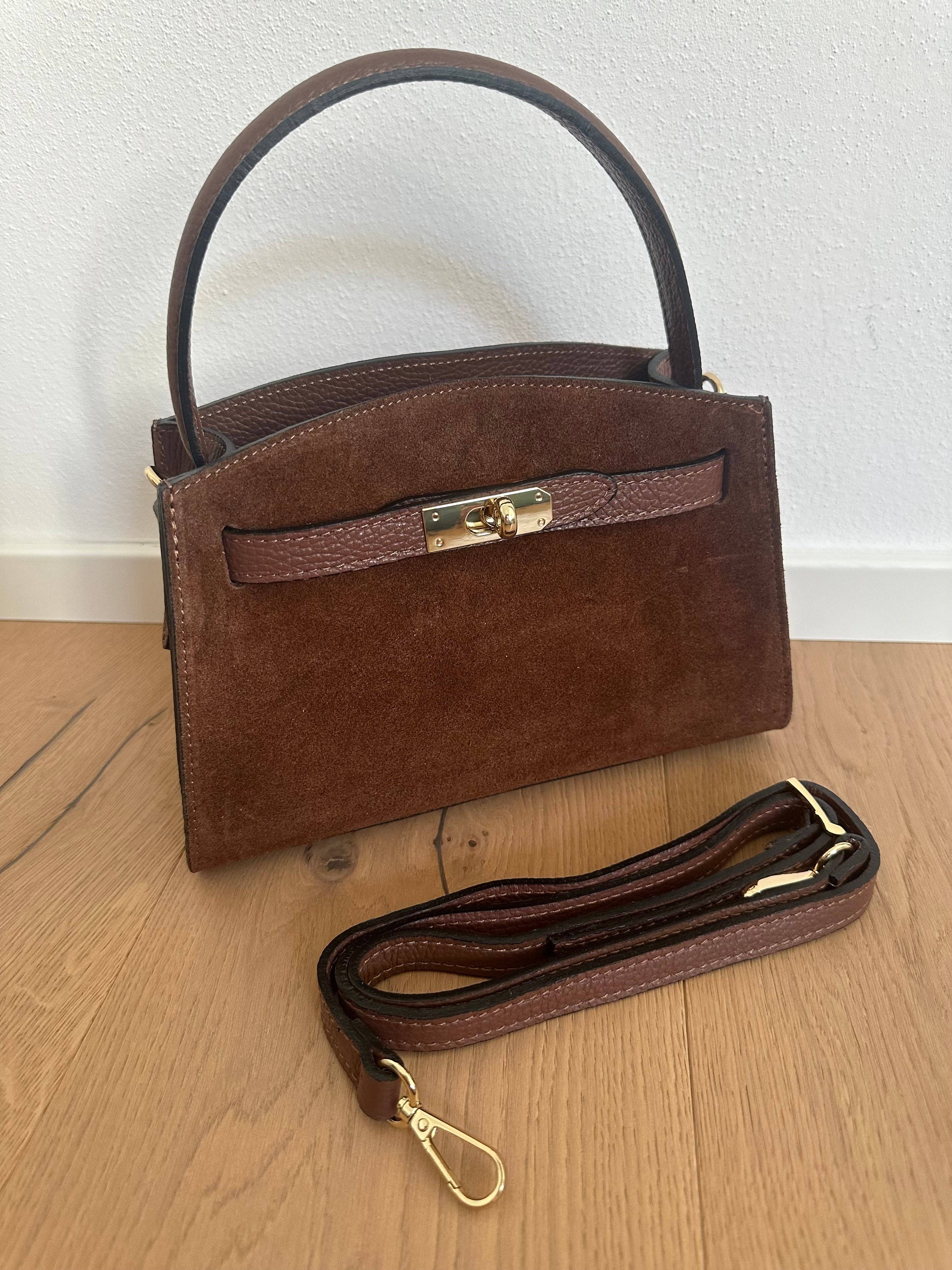 Léonie Small Handbag in Genuine Suede