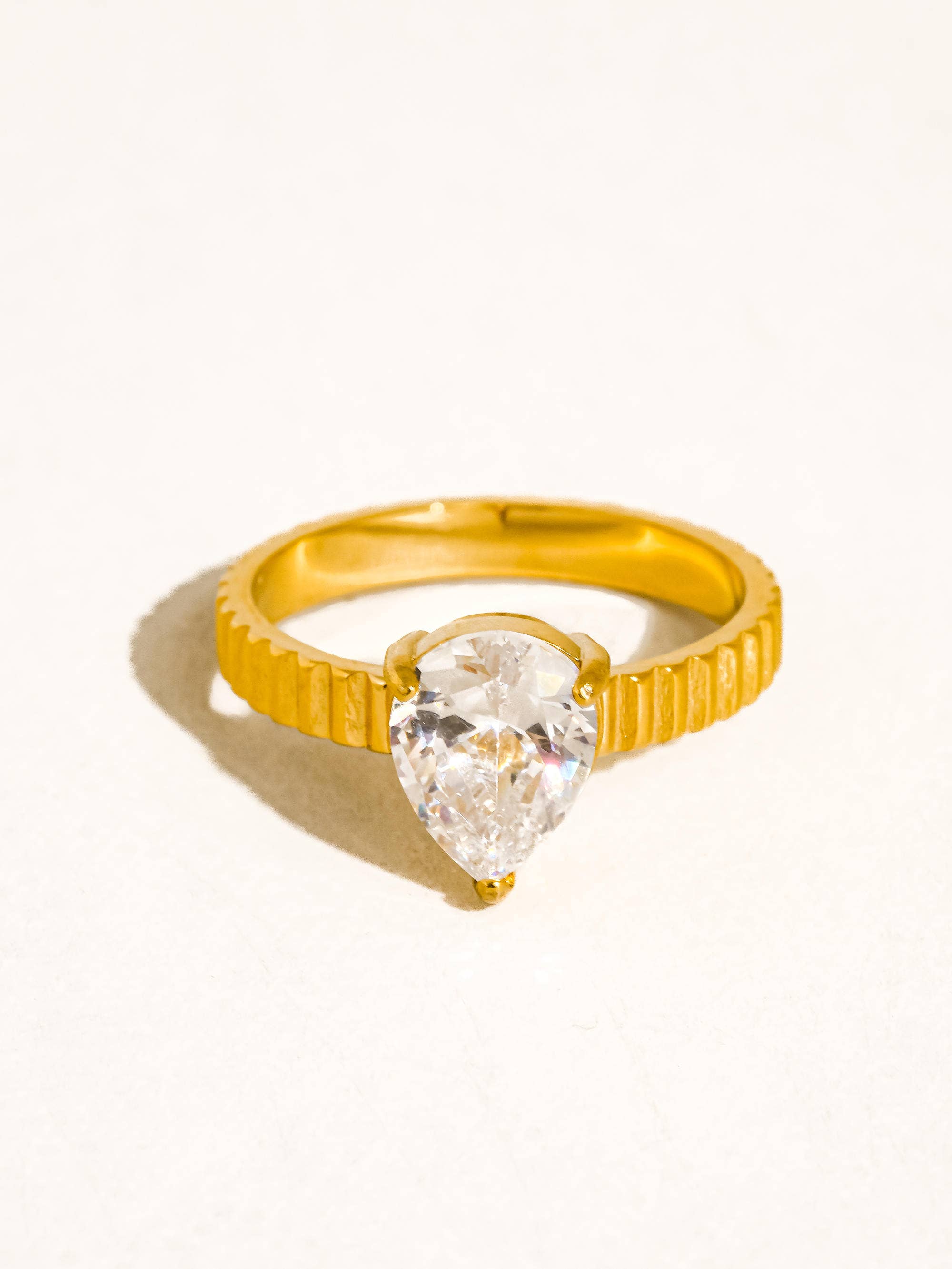 Thea Statement Pear Stone Ring - Size 7