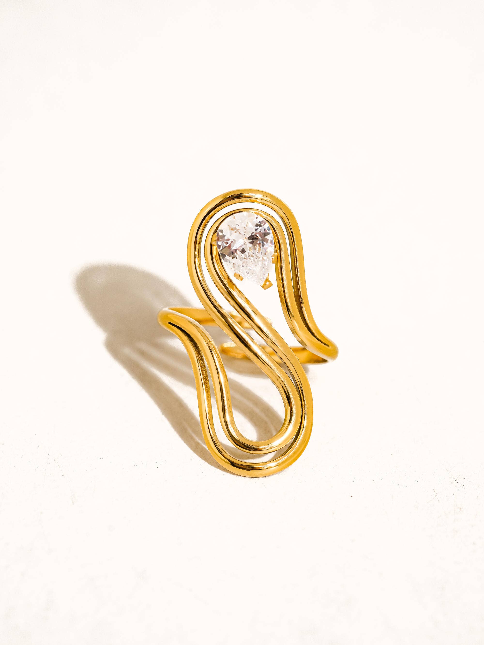 Esme Abstract Oval CZ Ring