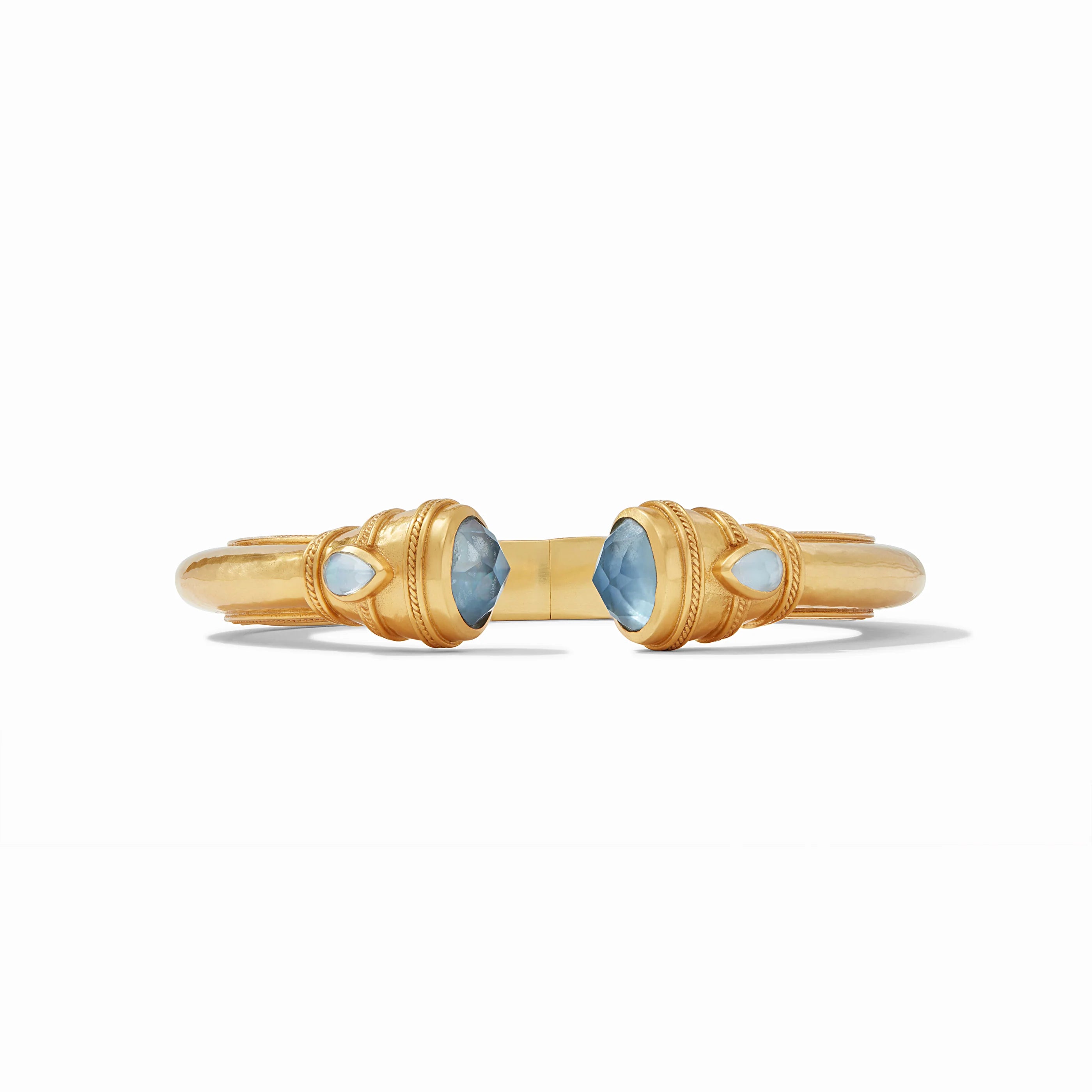 Cannes Demi Cuff Gold Iridescent Chalcedony Blue