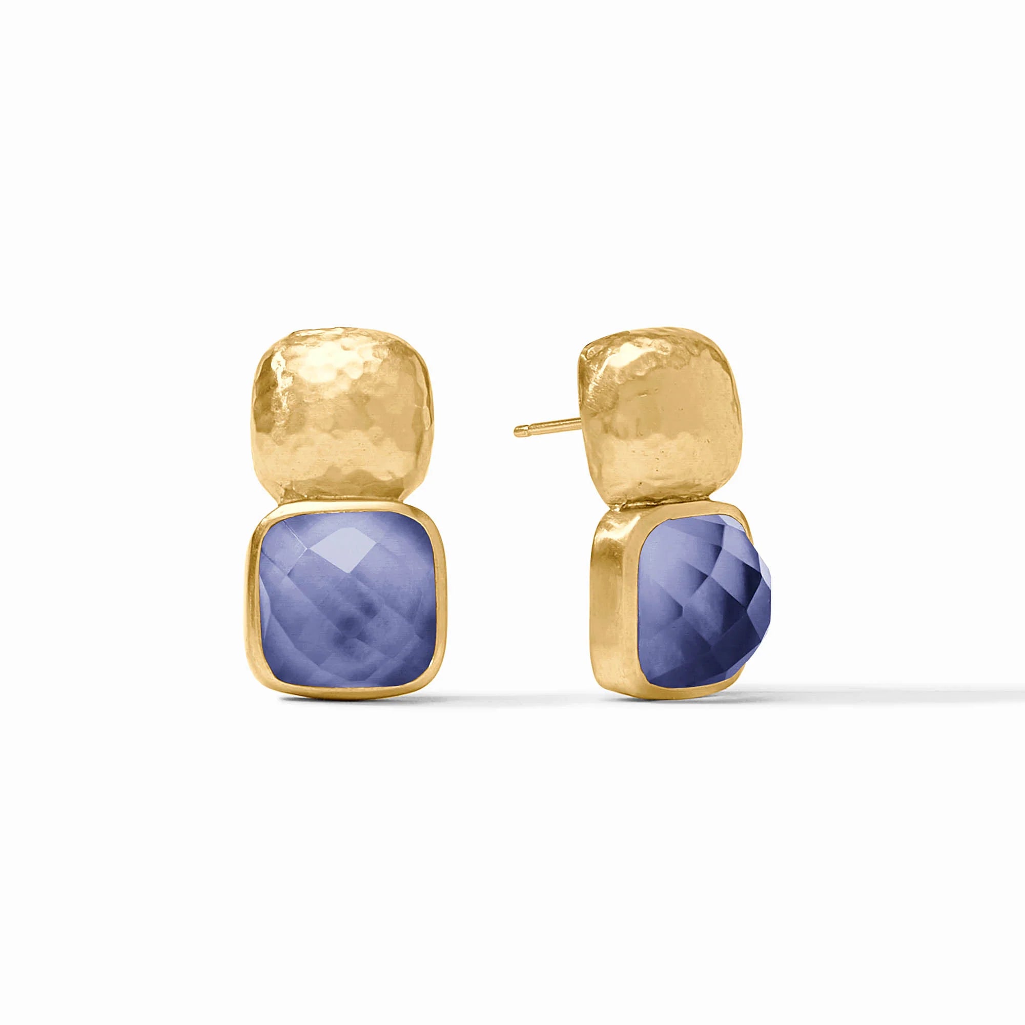 Catalina Earring Gold Iridescent Tanzanite Blue