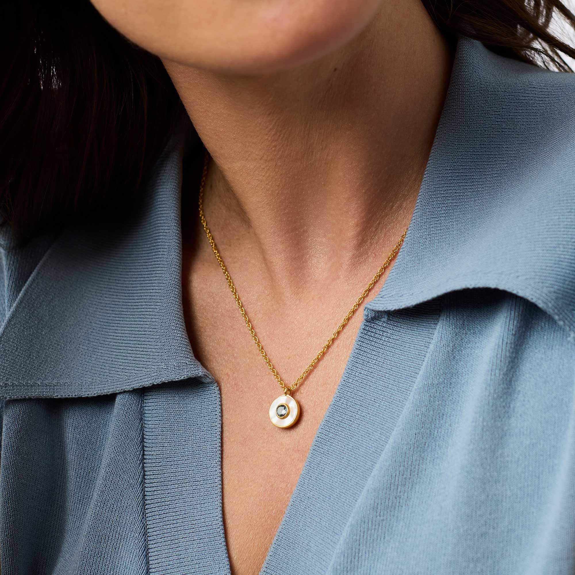 Colette Circle Delicate Necklace Champagne