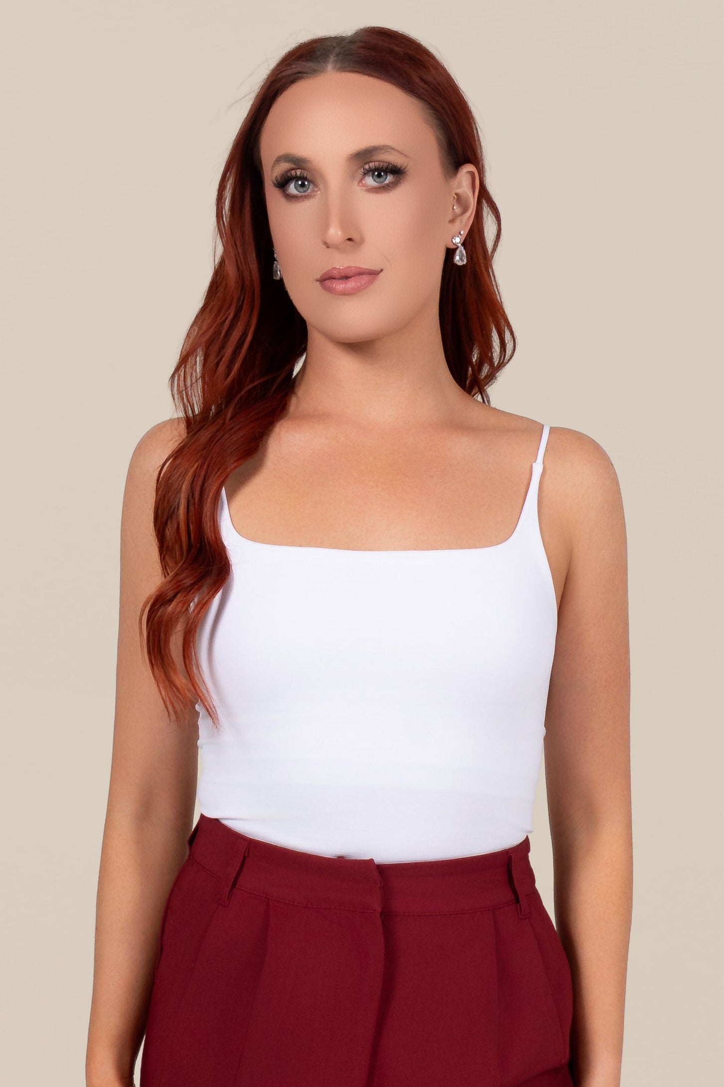 Essential Square Neck Tank in White