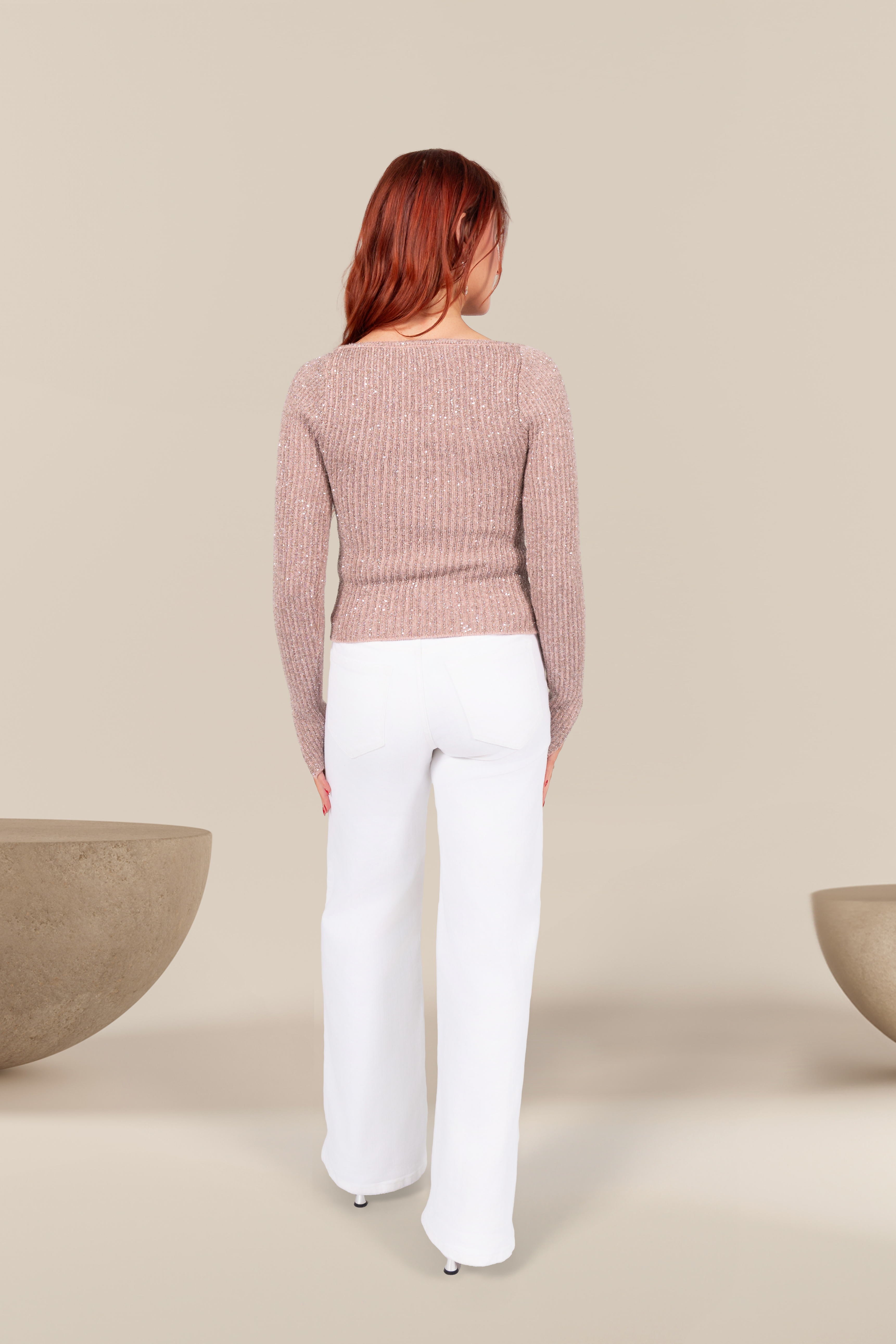 Kori Embellished Square Neck Sweater