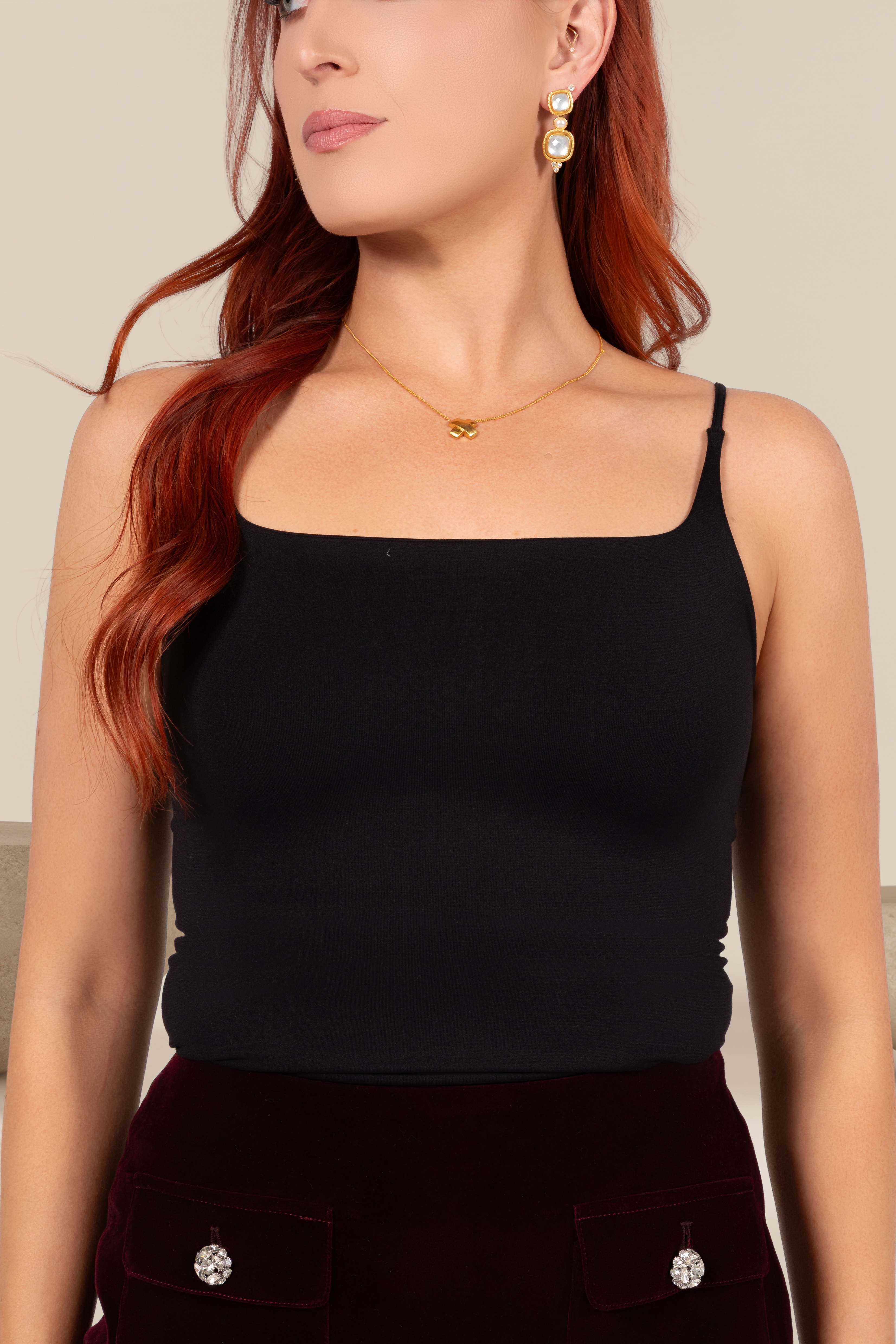 Essential Square Neck Tank in Black