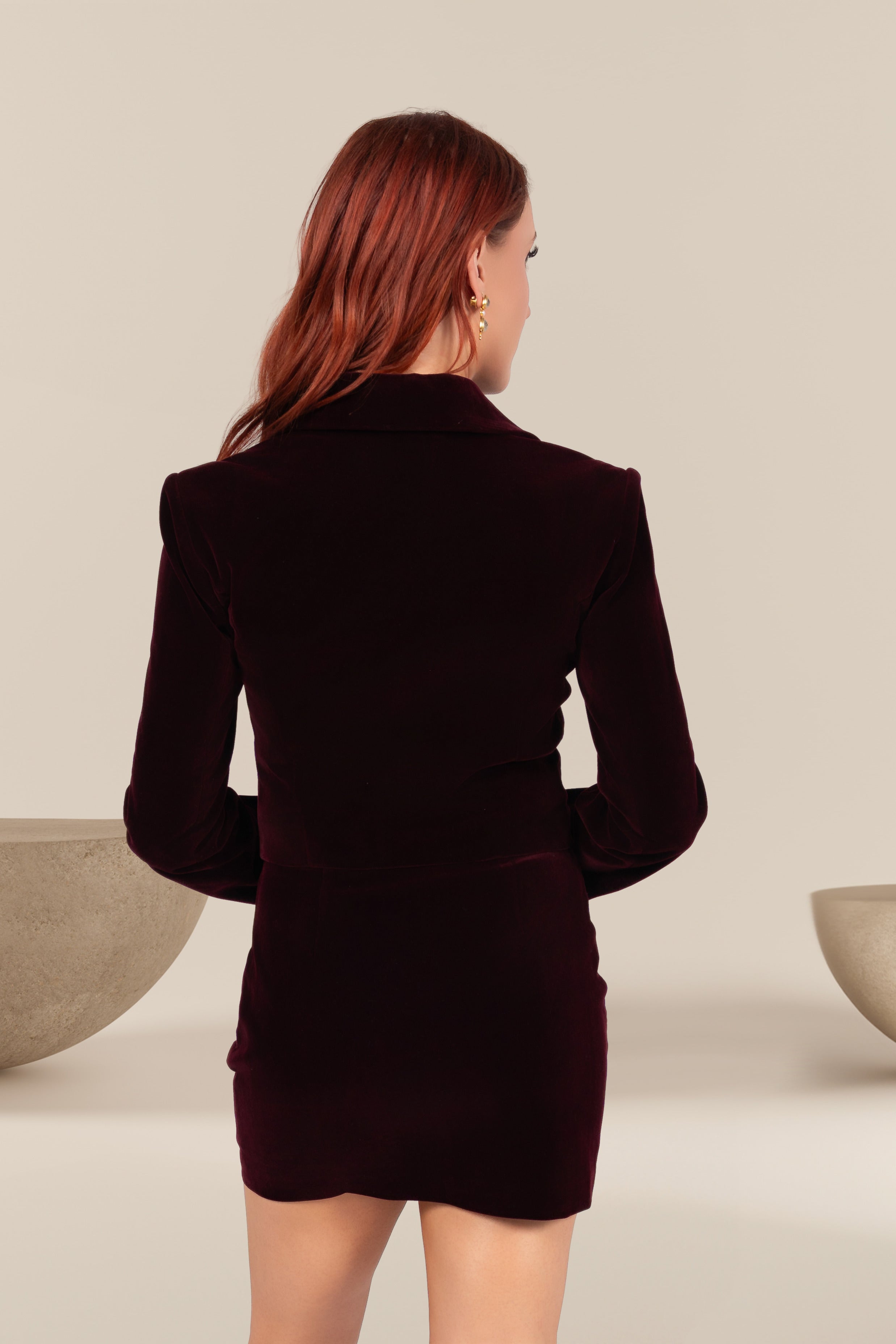 Felicity Velvet Skirt with Jewel Buttons