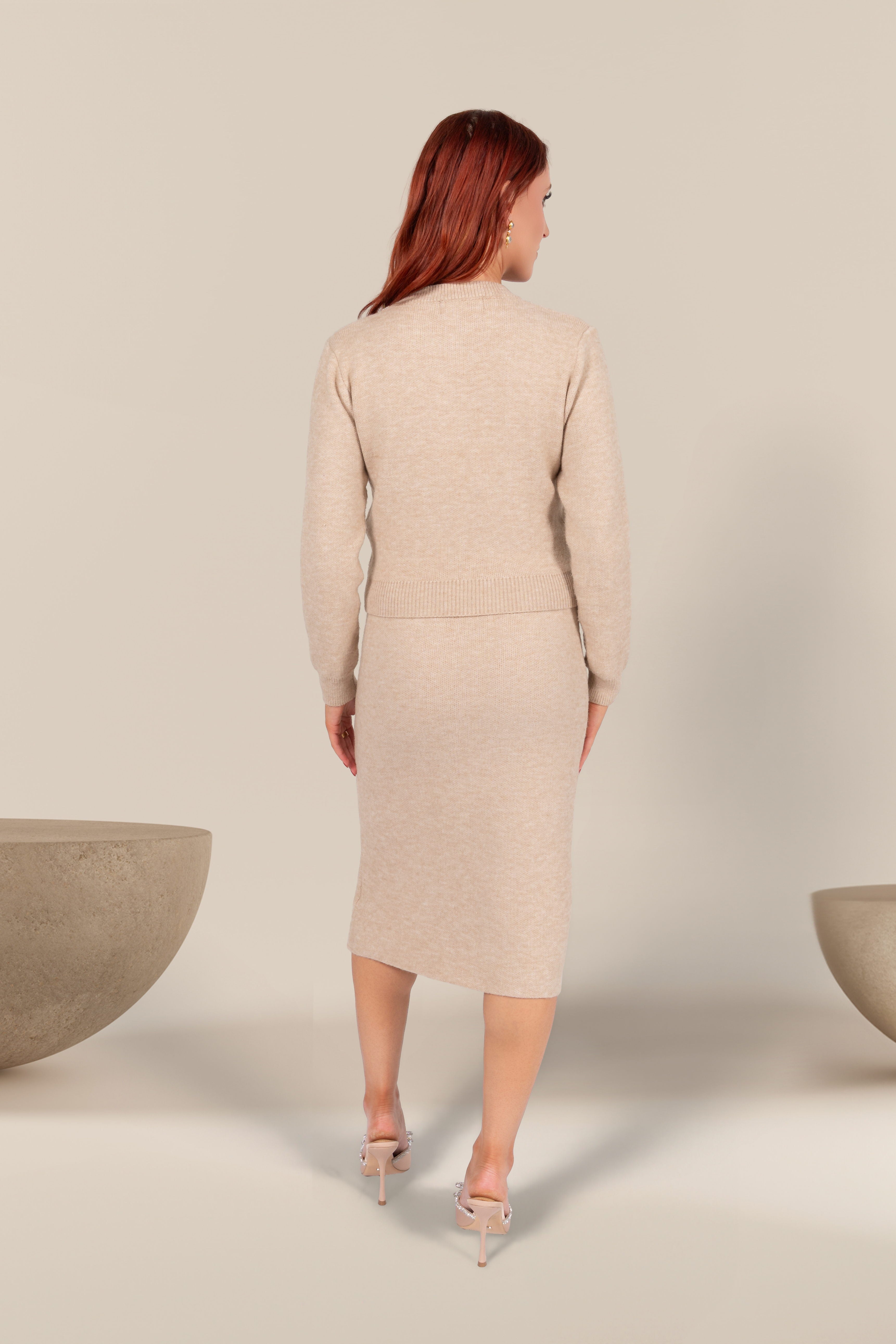 Claire Embellished Knit Midi Skirt