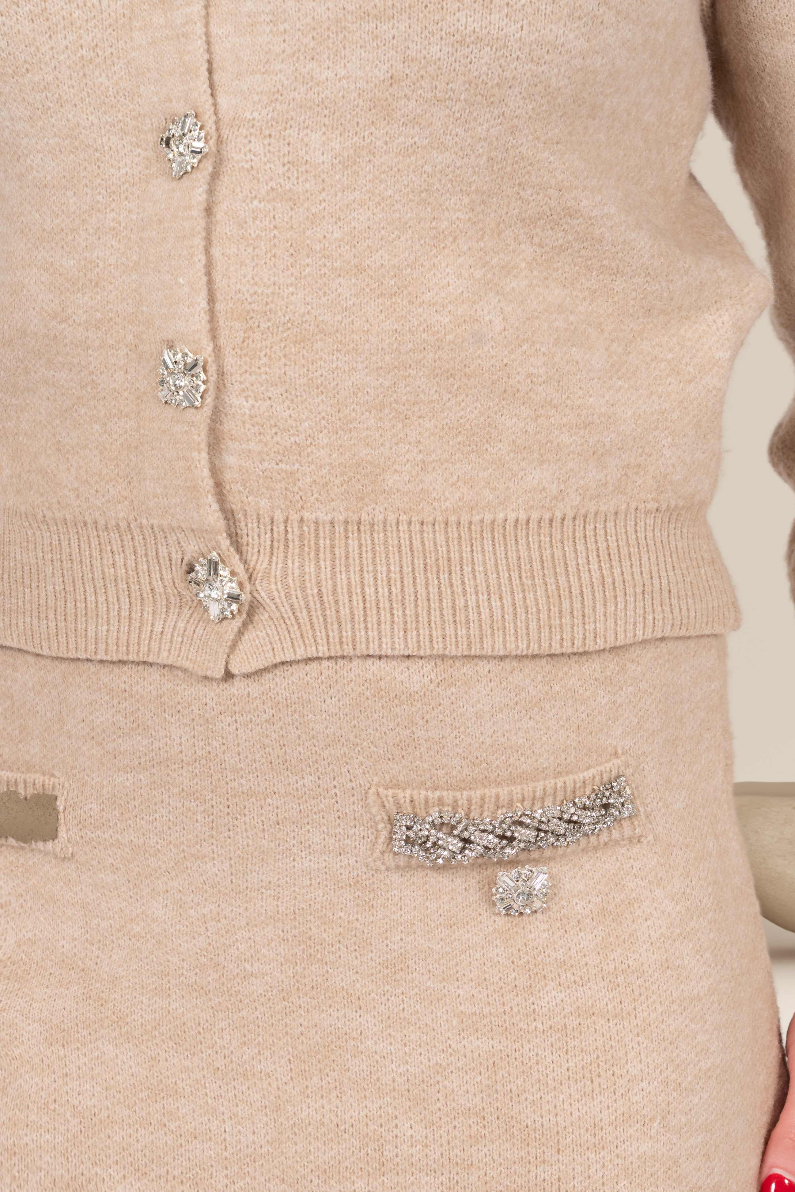 Claire Embellished Knit Midi Skirt