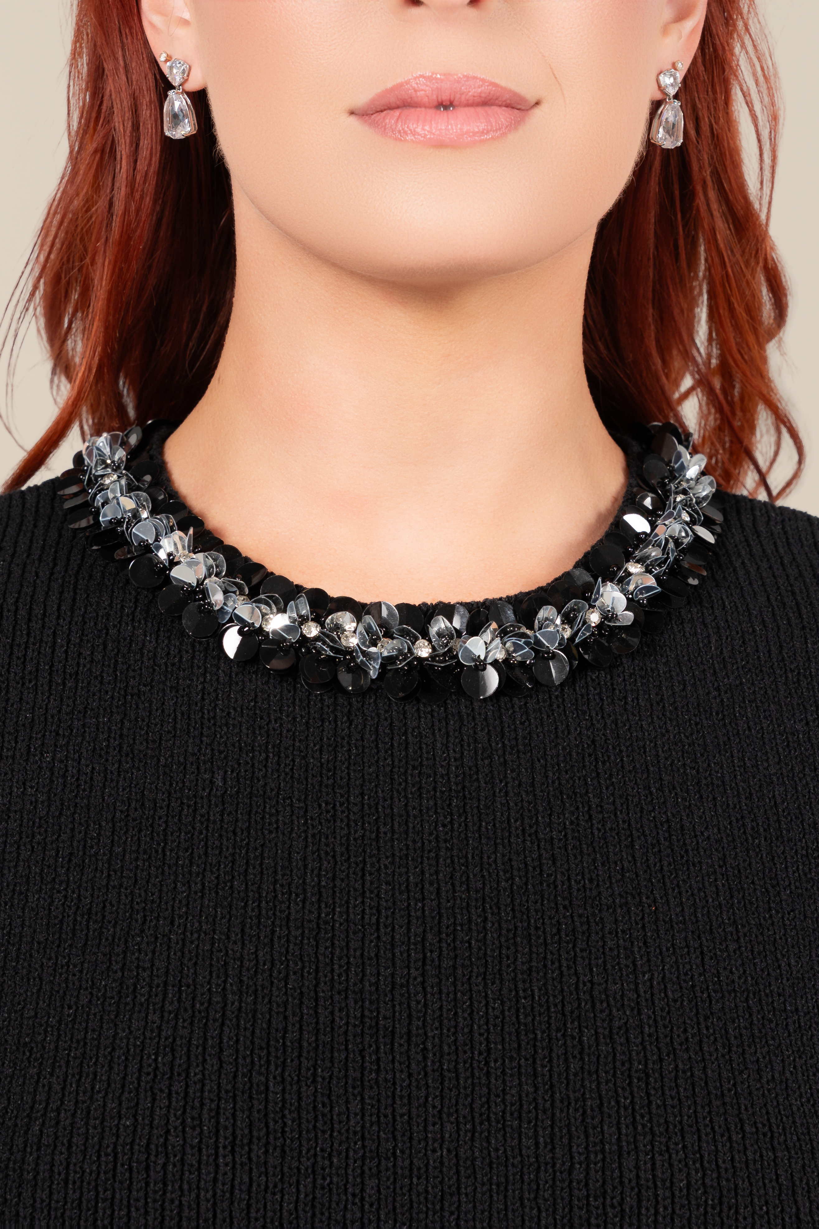 Renée Jewel Trim Knit Dress