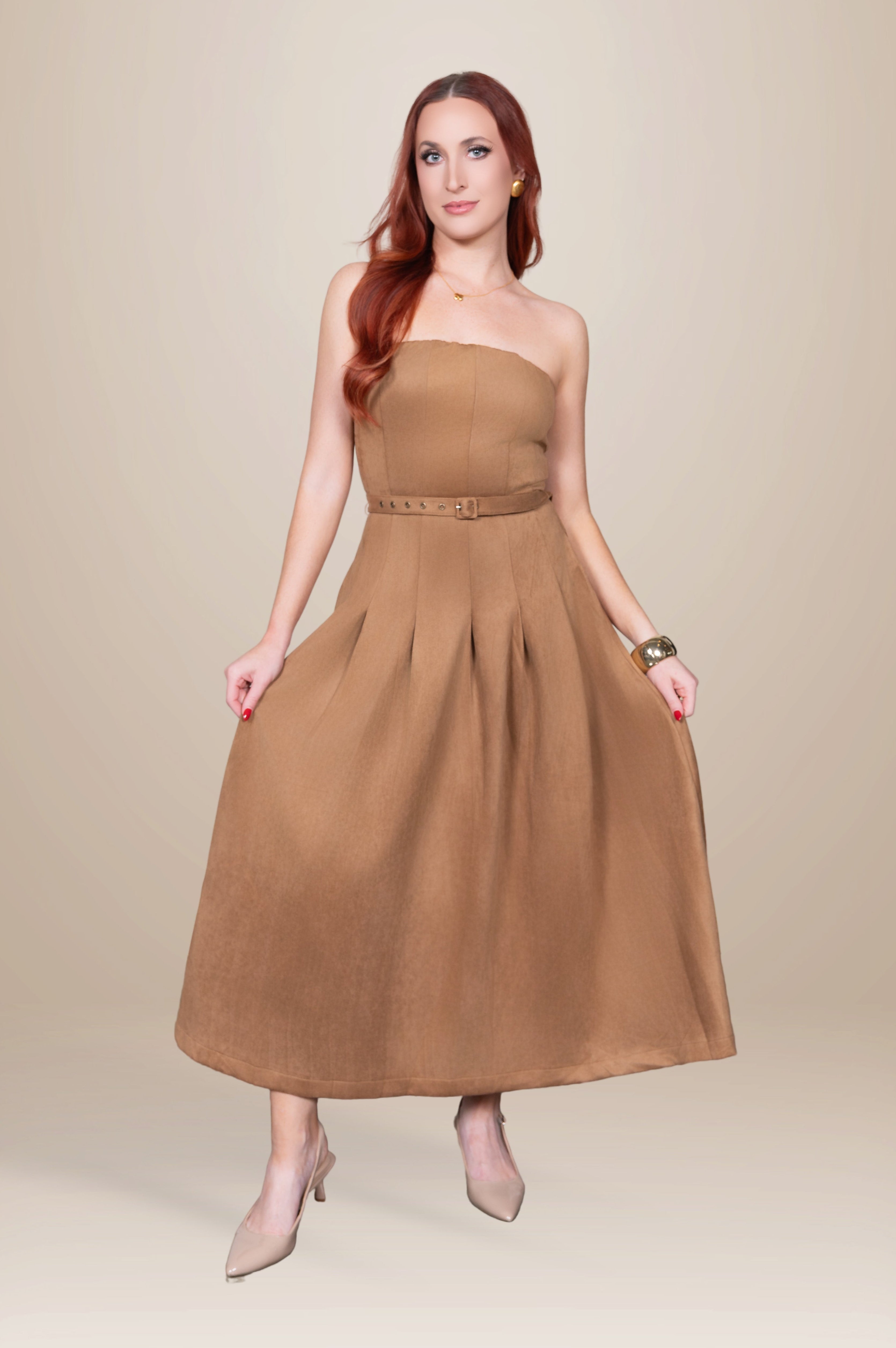 Maeve Suede Midi Dress