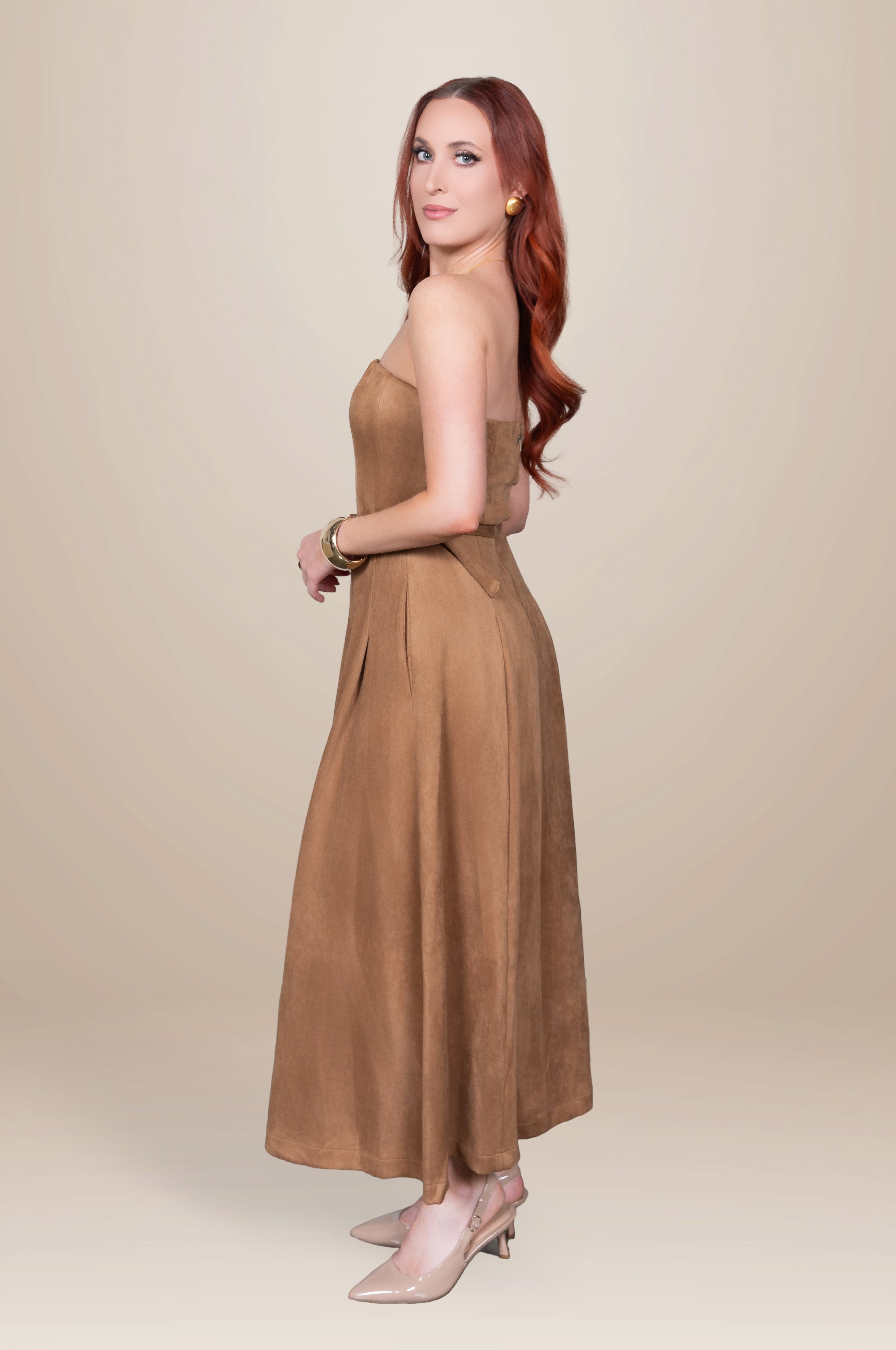 Maeve Suede Midi Dress