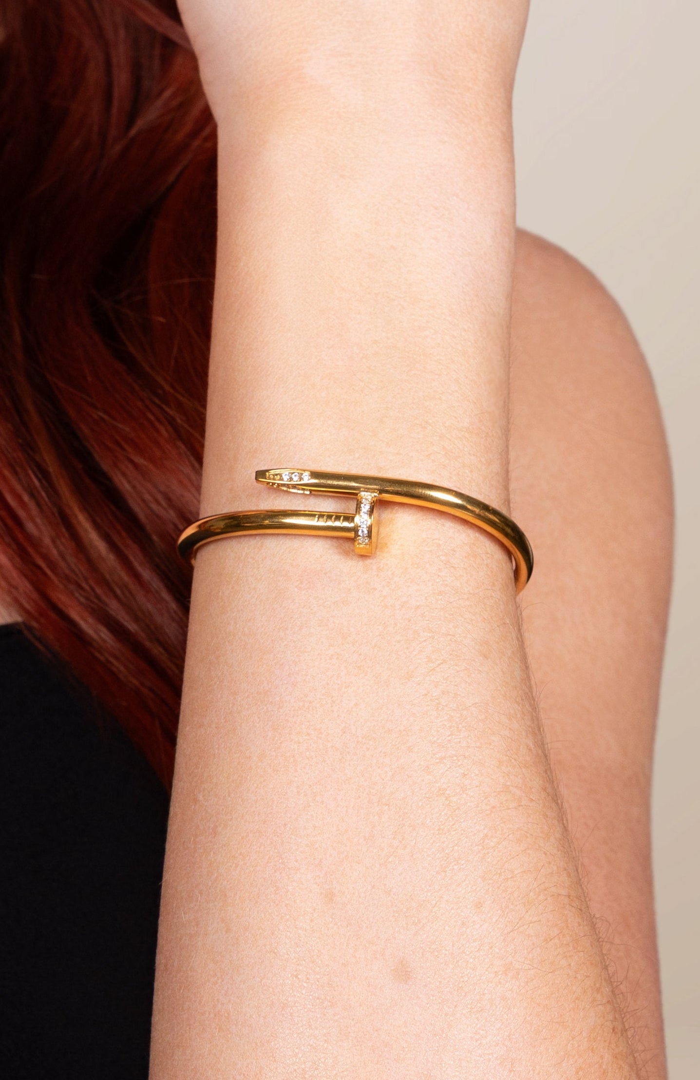 Nail Bracelet with CZ Trim