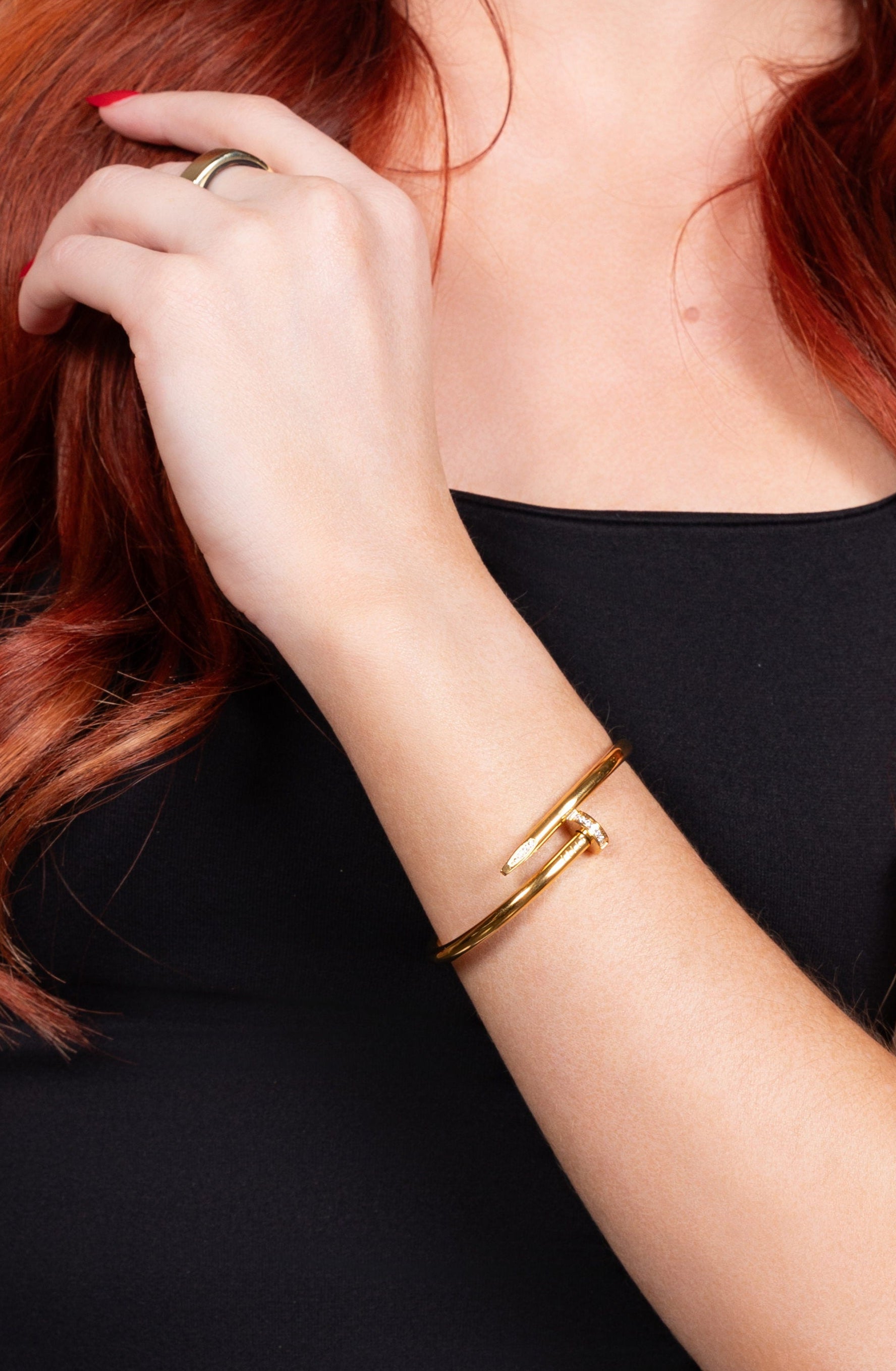 Nail Bracelet with CZ Trim