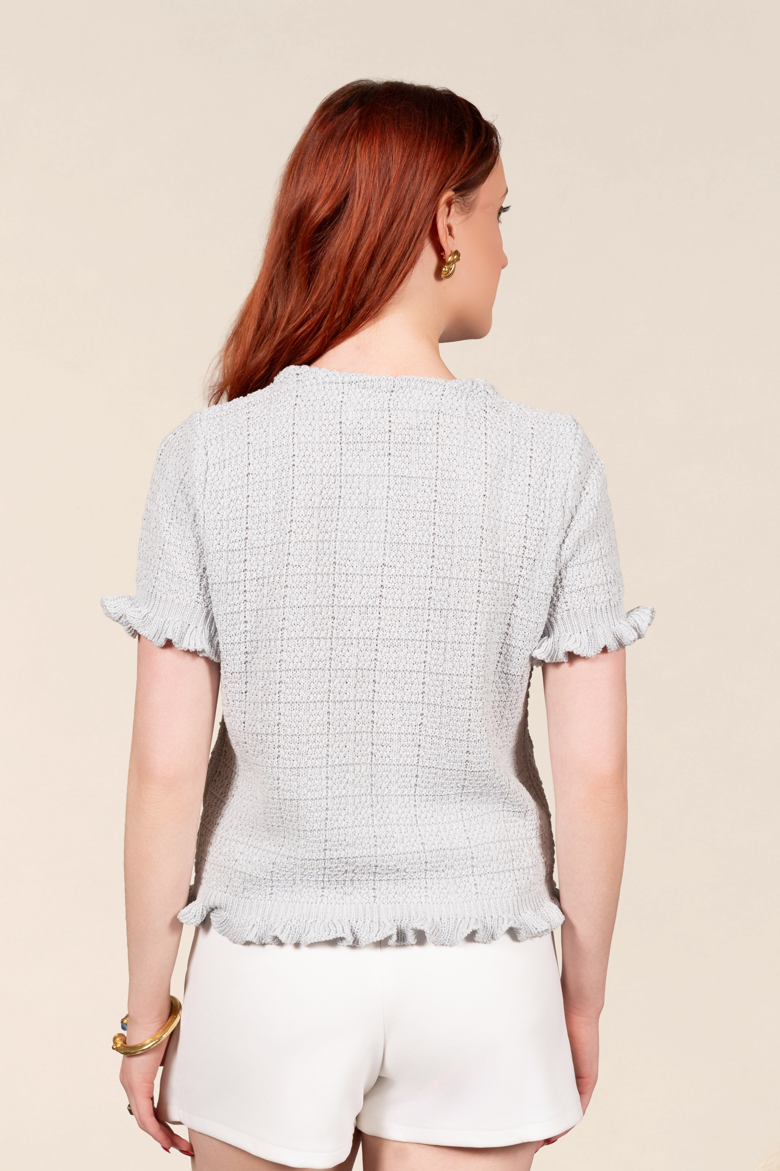 Leighton Textured Knit Cardigan Top