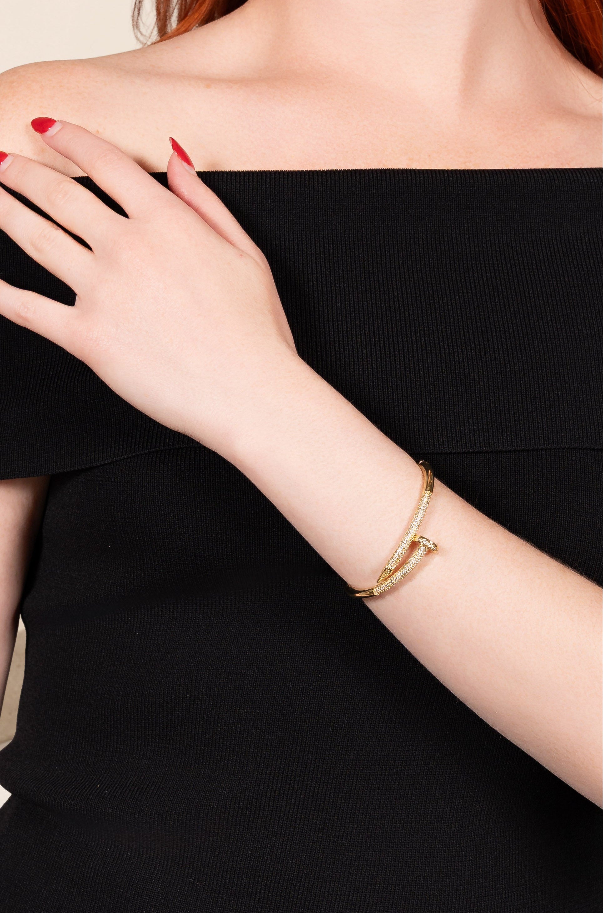 Nail Bracelet CZ Encrusted