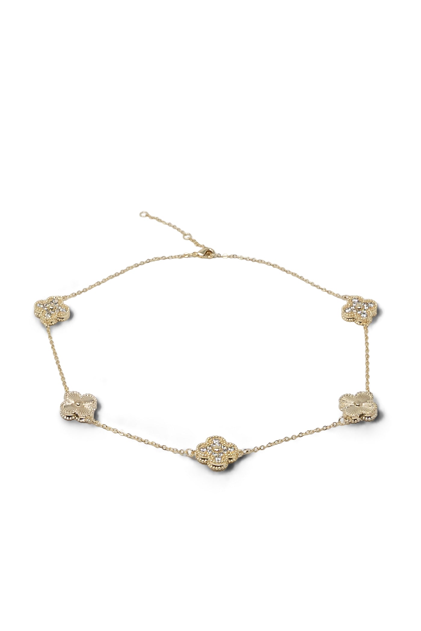 The Multi Clover Necklace with CZ Details