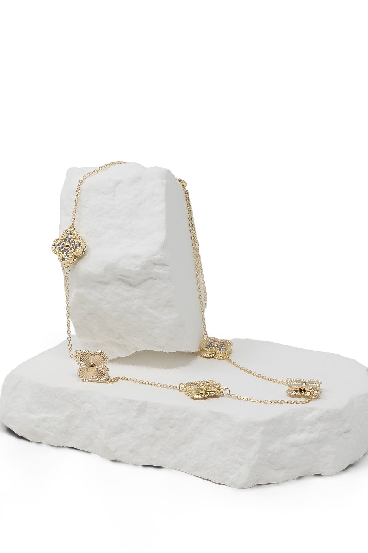 The Multi Clover Necklace with CZ Details