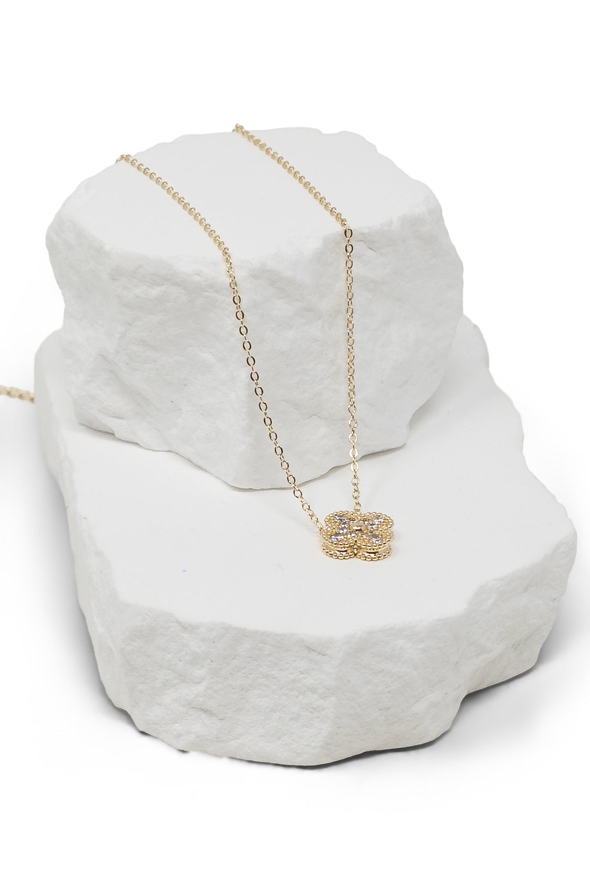 The Clover Necklace with CZ Accents II