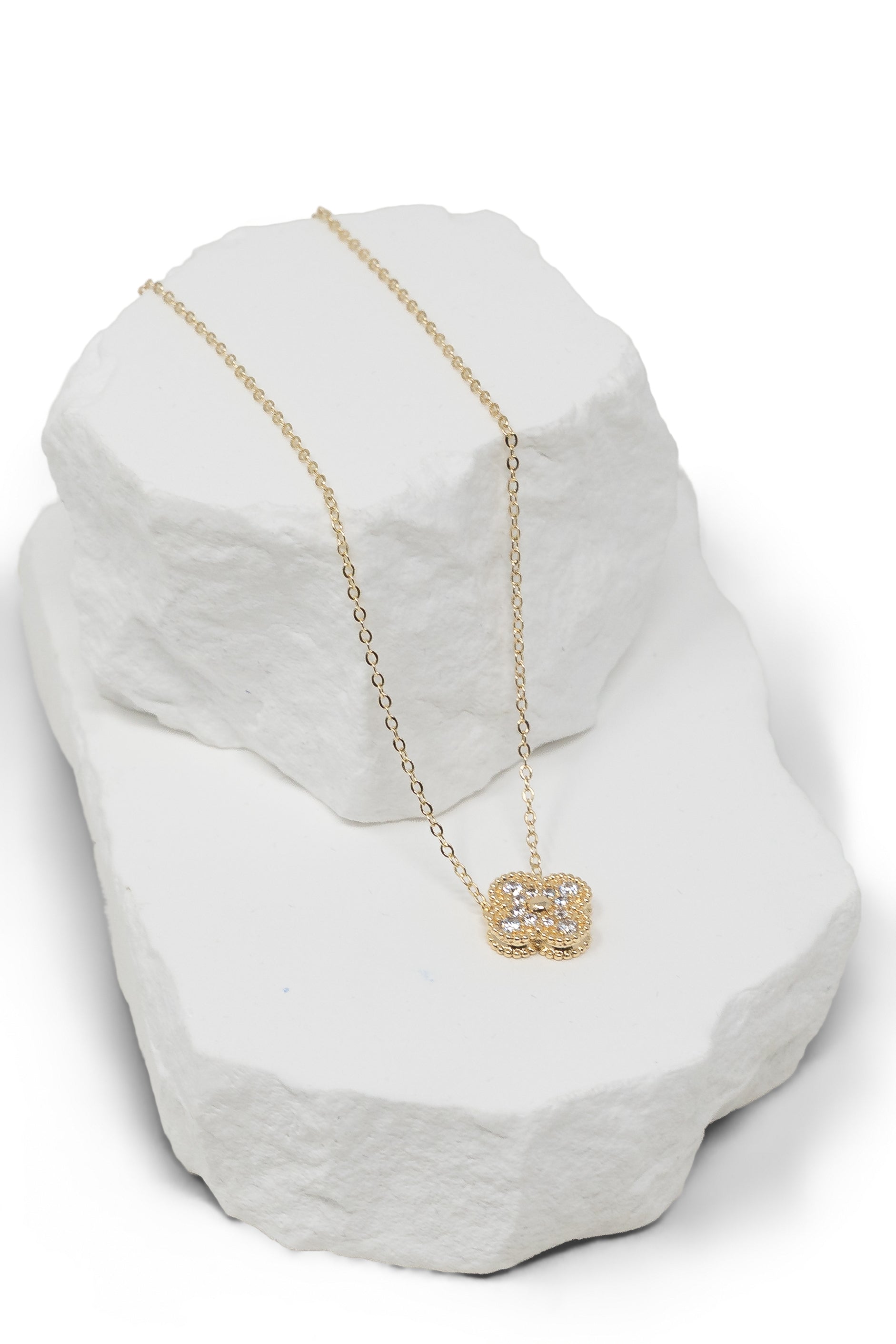 The Clover Necklace with CZ Accents II