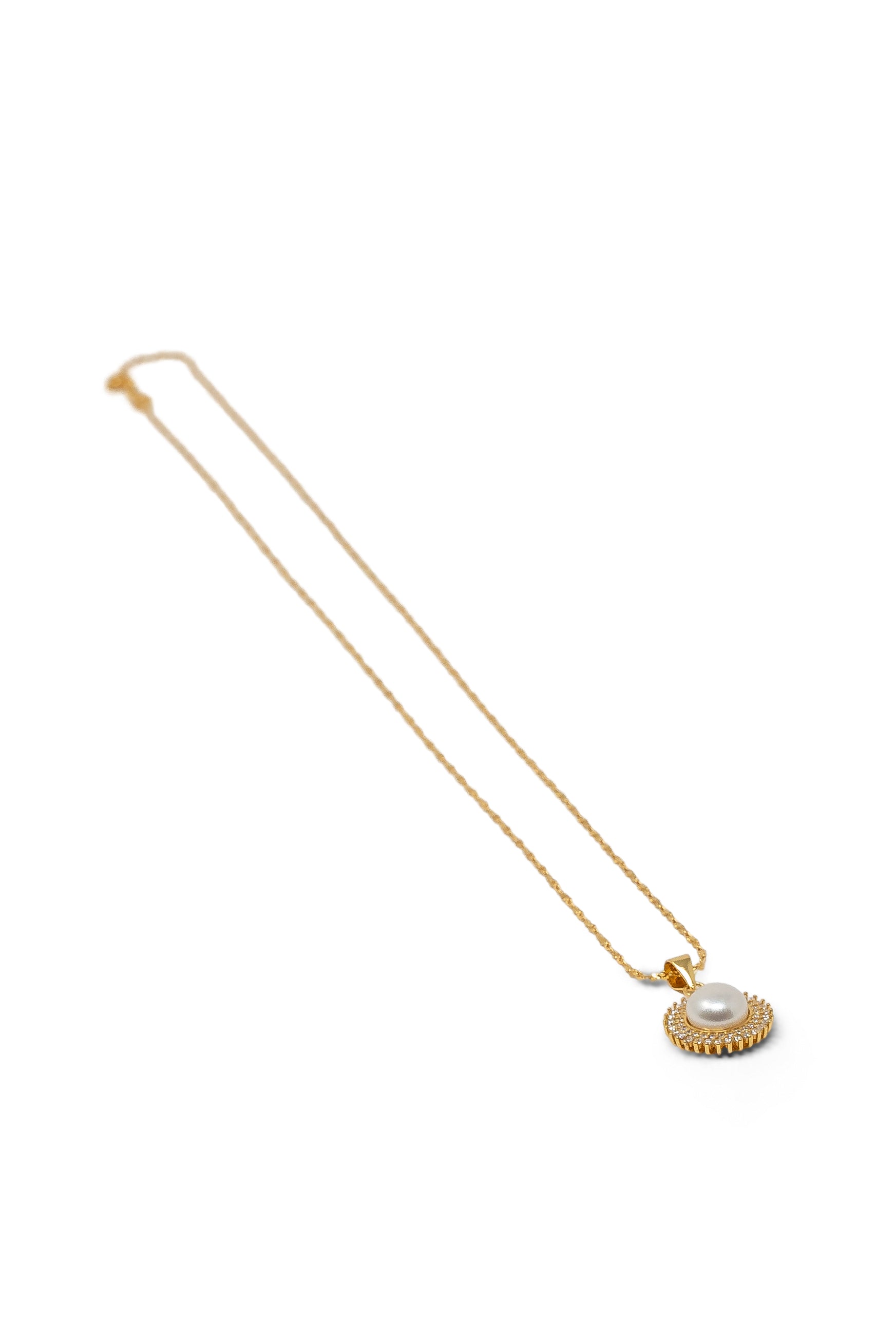 The Iris Pendant Necklace - Gold Plated Sterling Silver with Genuine Pearl