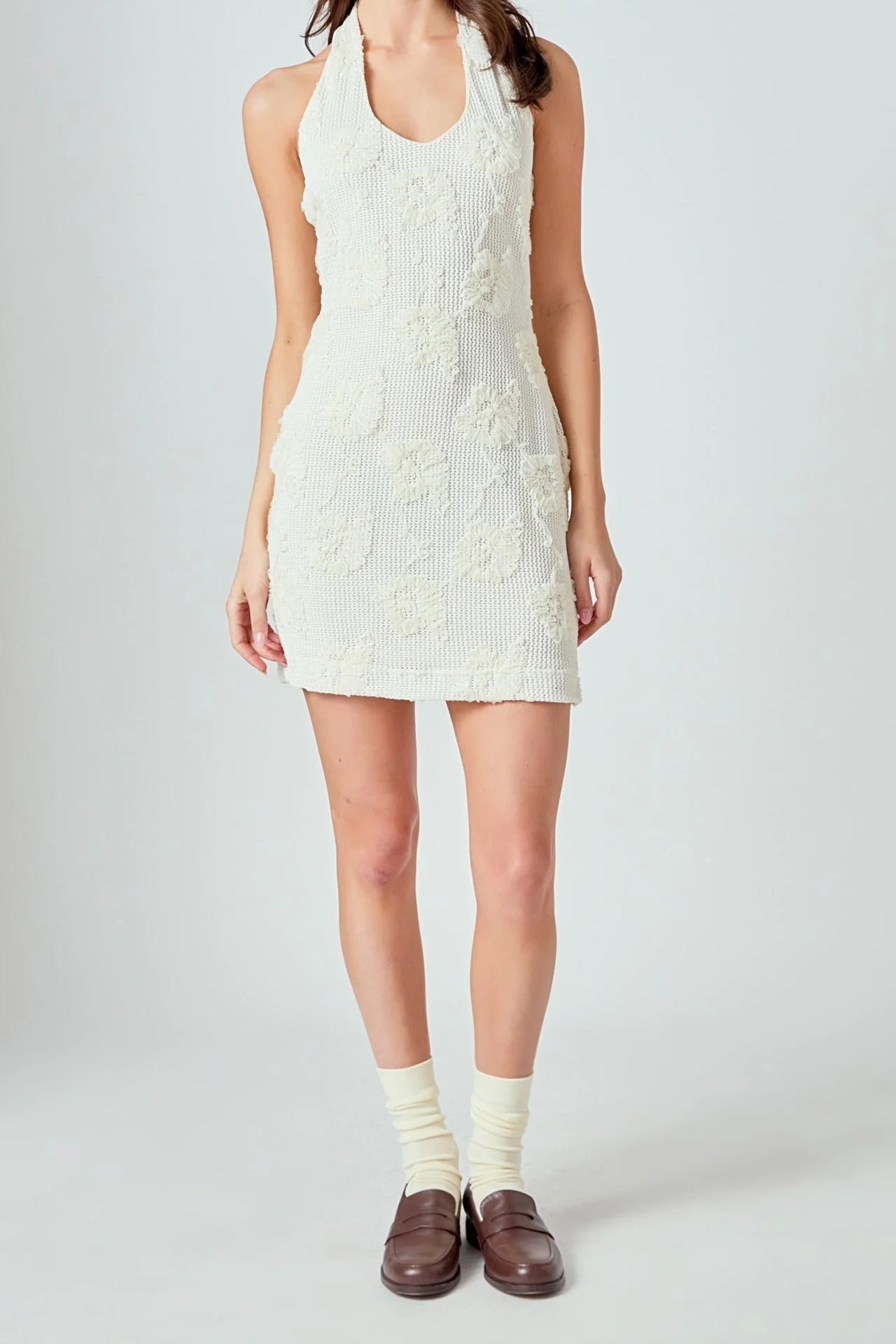 Zoe Floral Mesh Embroidered Dress