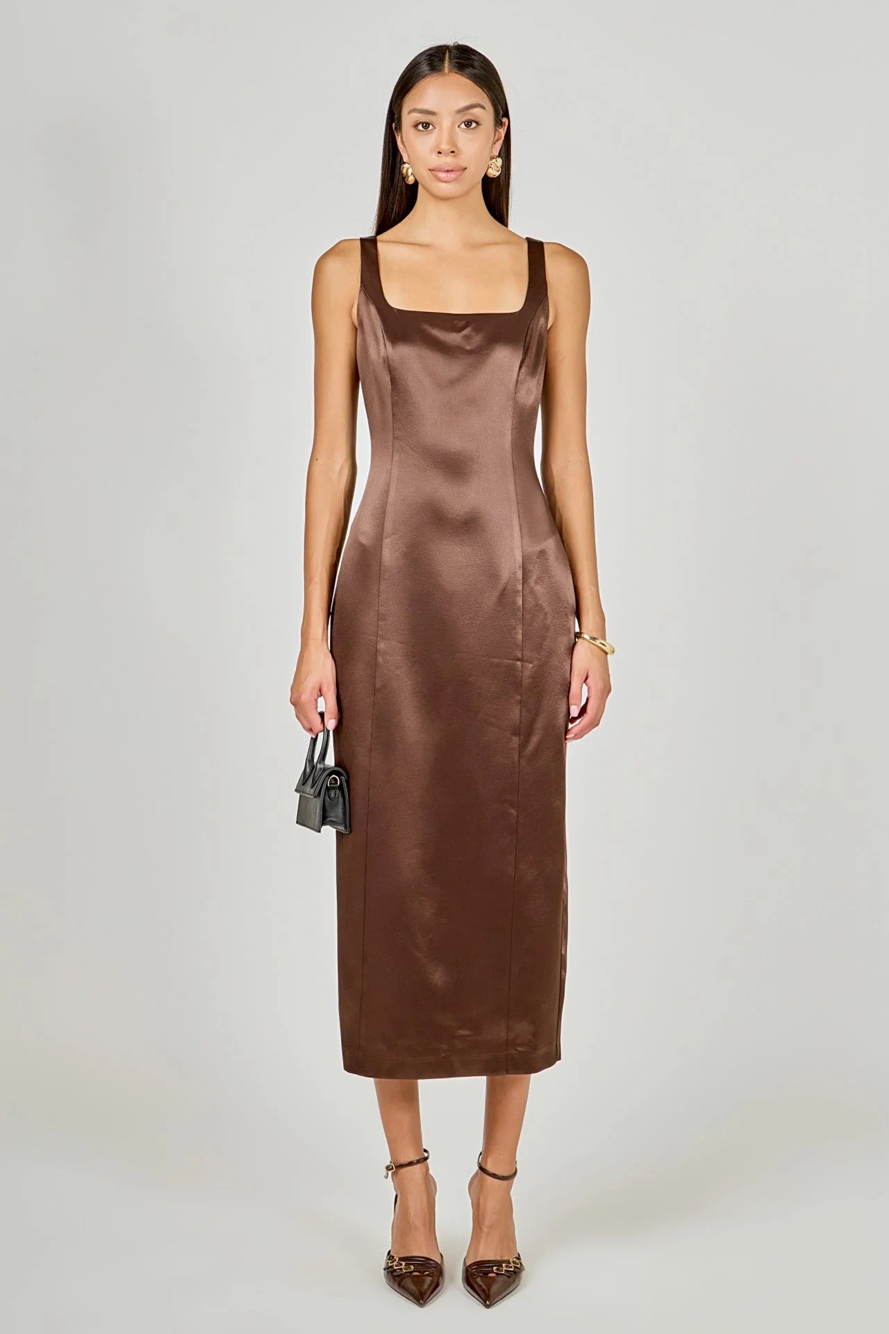 Heloise Satin Midi Dress