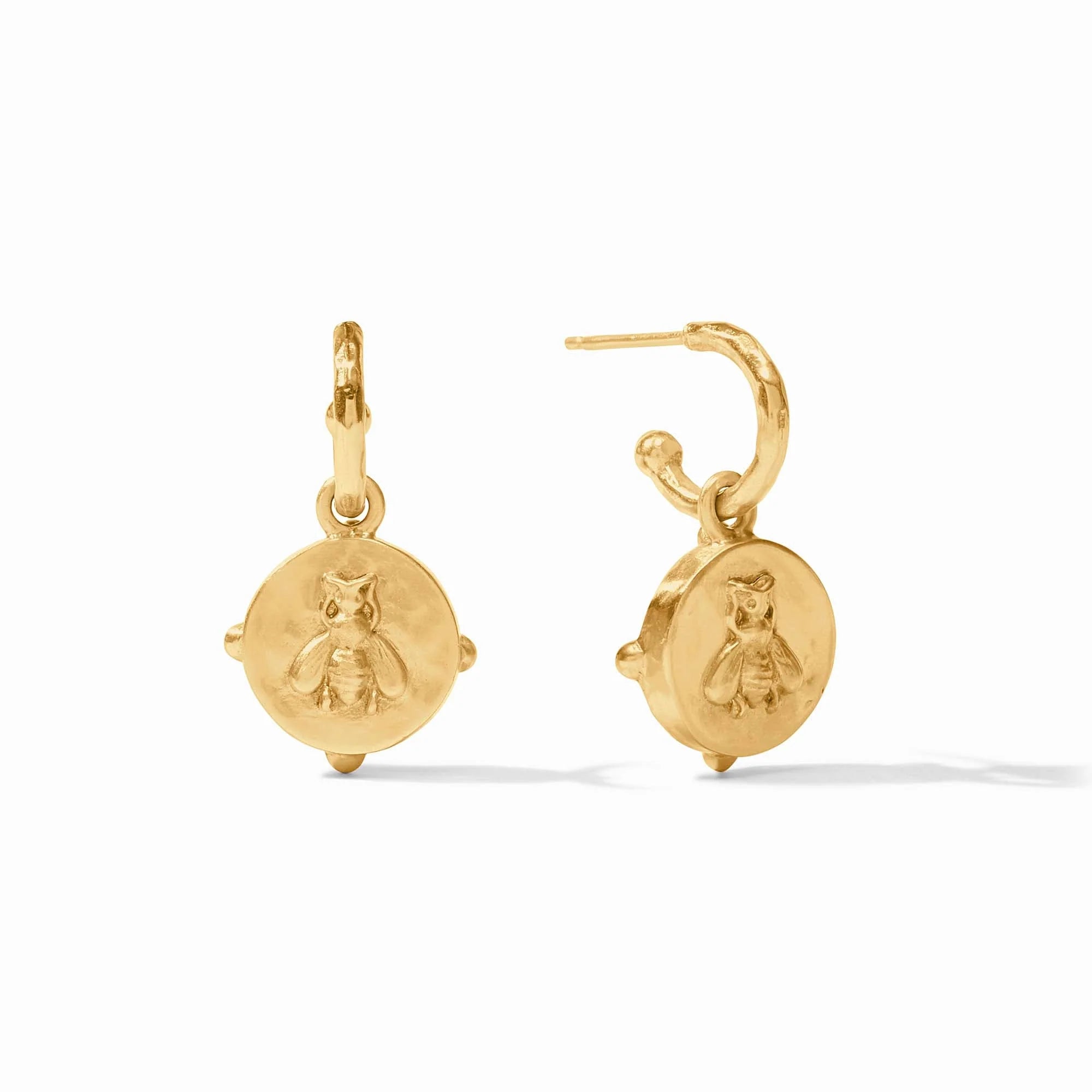 Honeybee Hoop & Charm Earring Clear Crystal