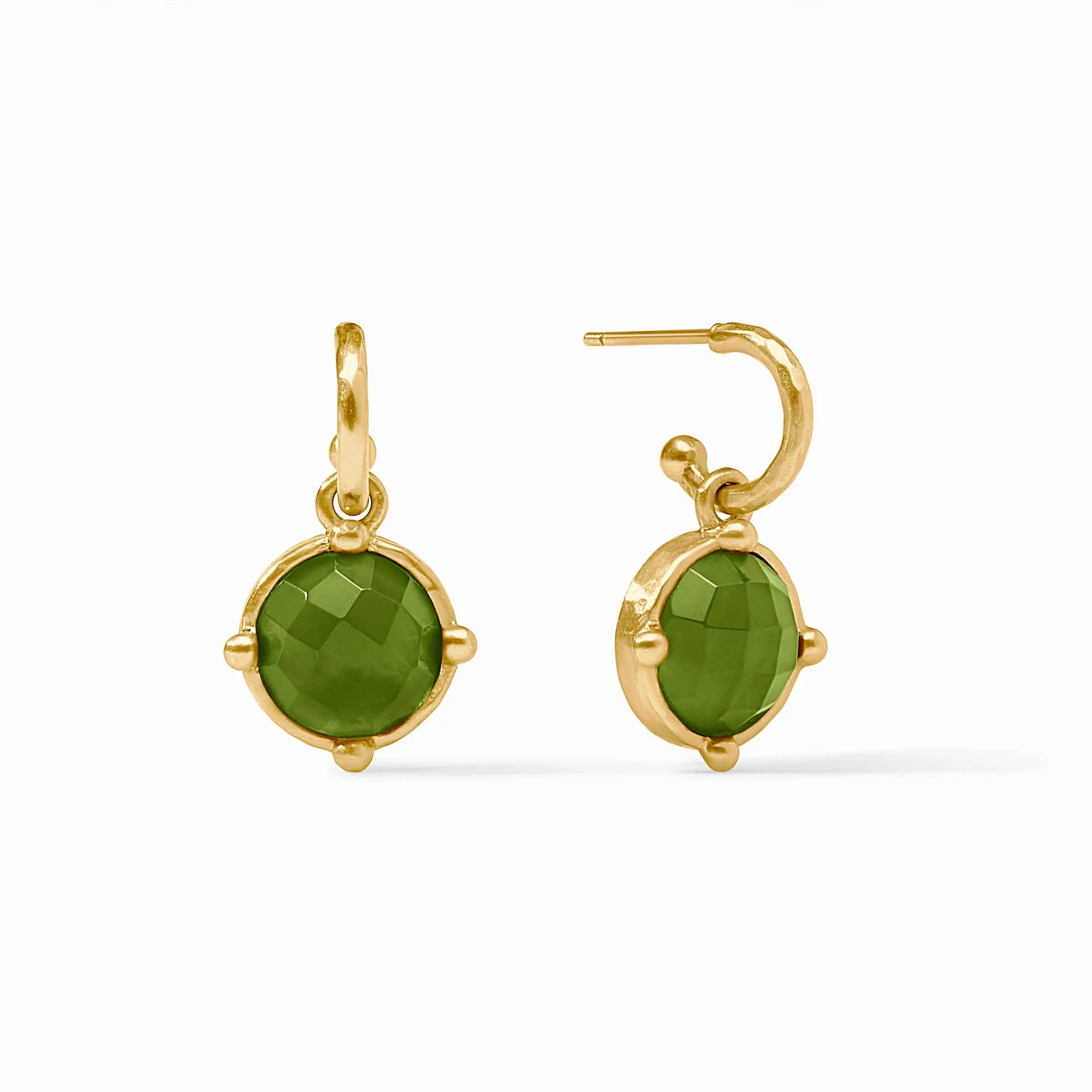 Honeybee Hoop & Charm Earring Iridescent Palmetto Green