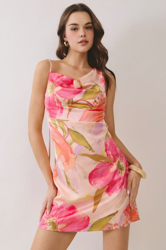 Gabriella Asymmetric Floral Mini Dress