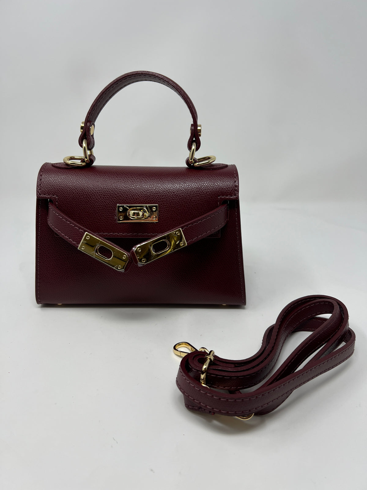 Mini Kallie Genuine Leather Bag in Bordeaux
