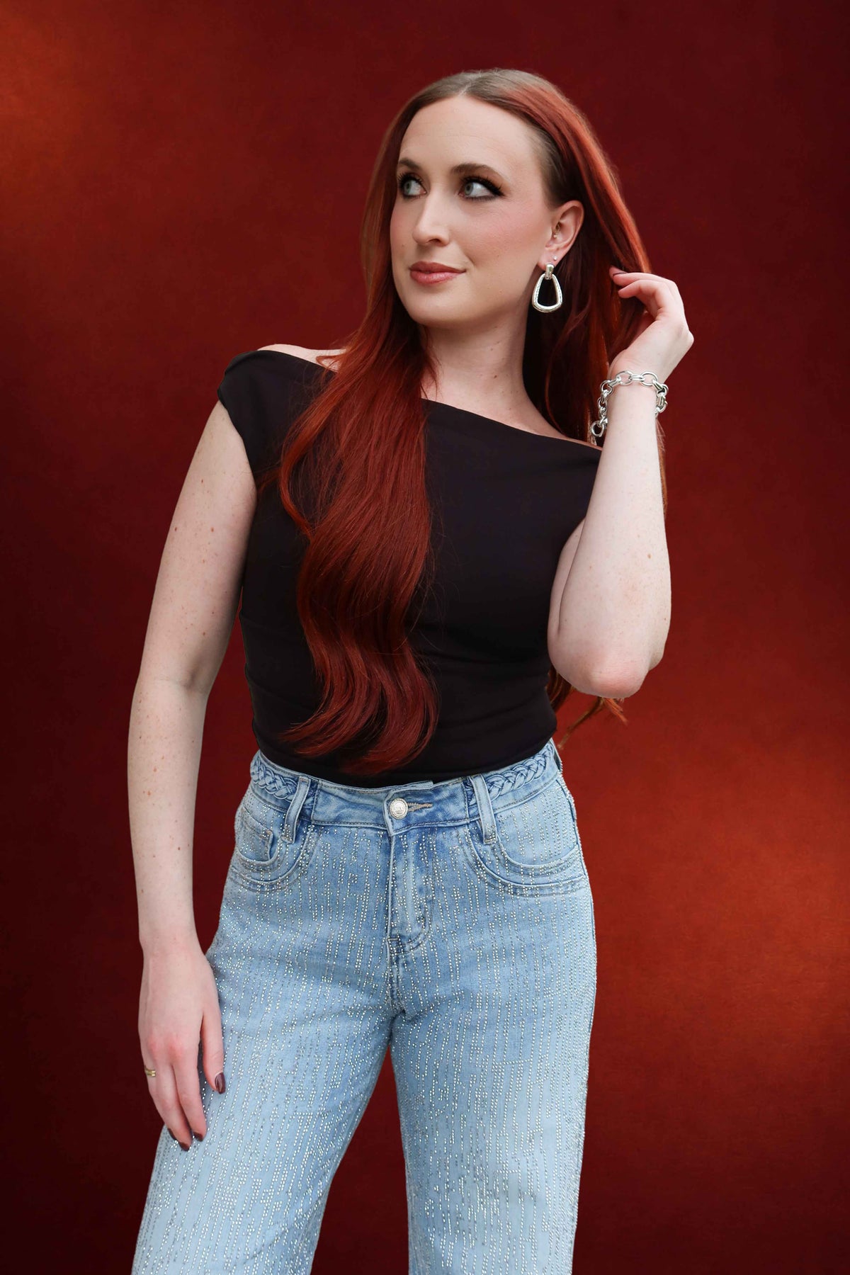 Jamie Off Shoulder Ruched Top in Black