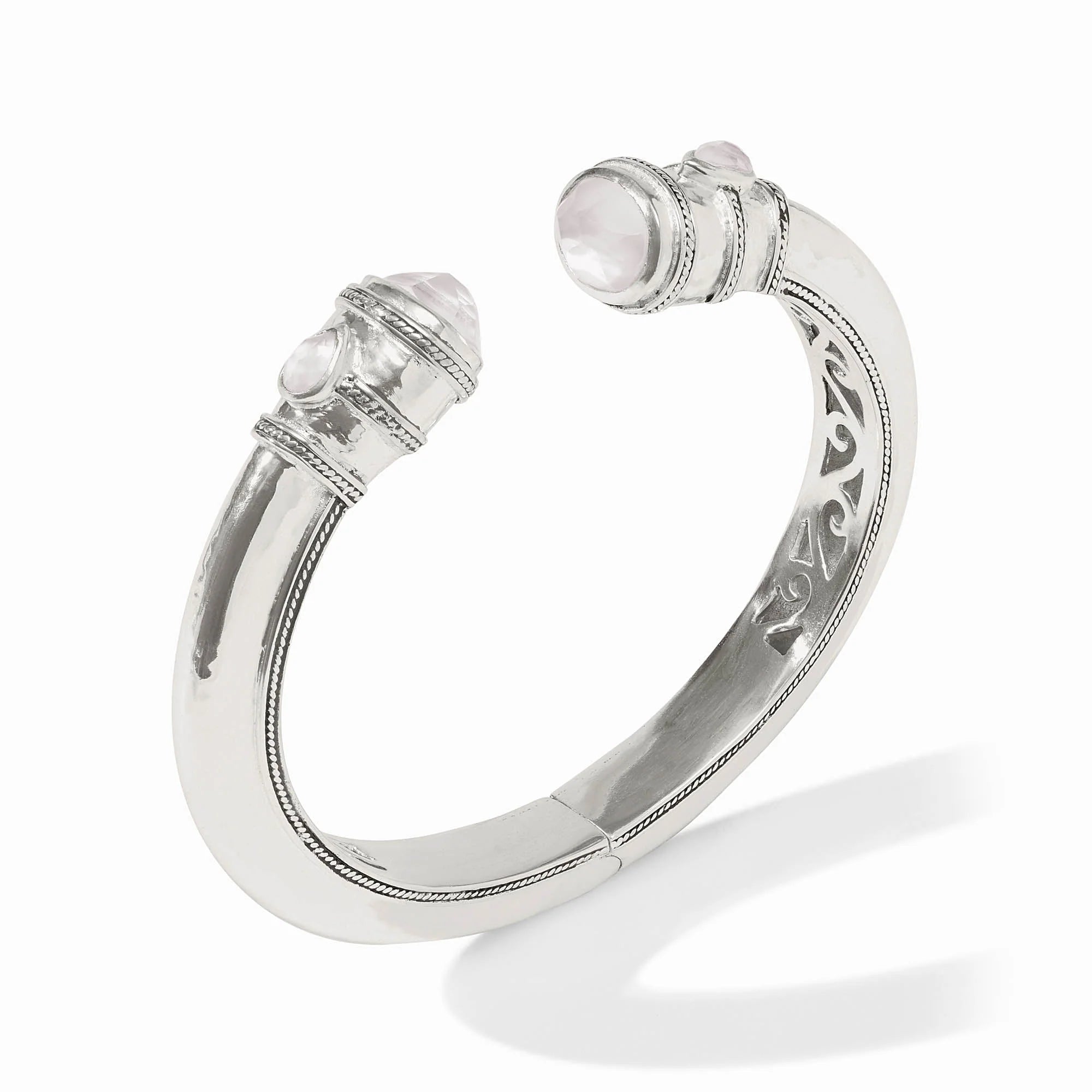 Cannes Demi Cuff in Silver Iridescent Palmetto Green