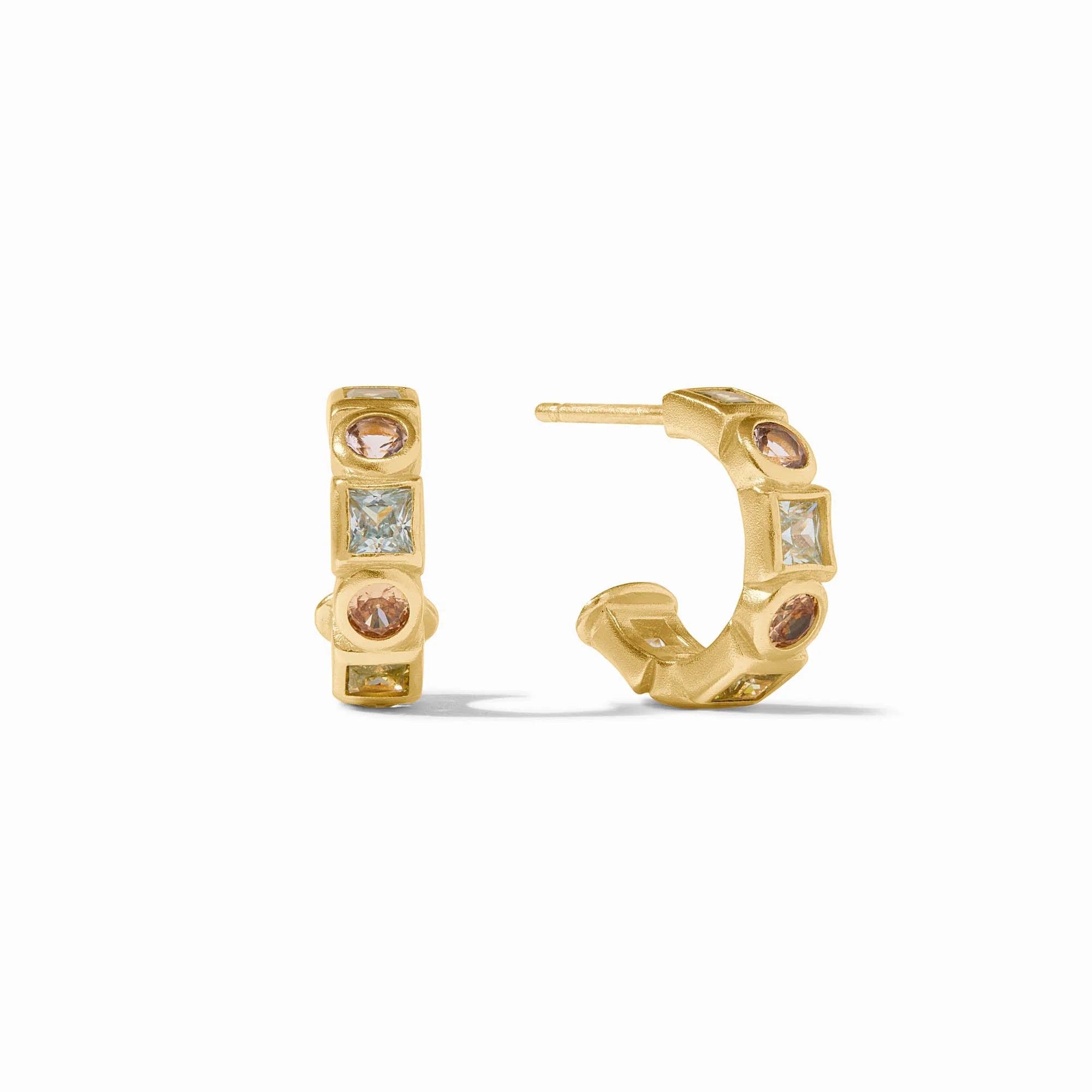 Jolie Hoop & Charm Earring Aquamarine Blue