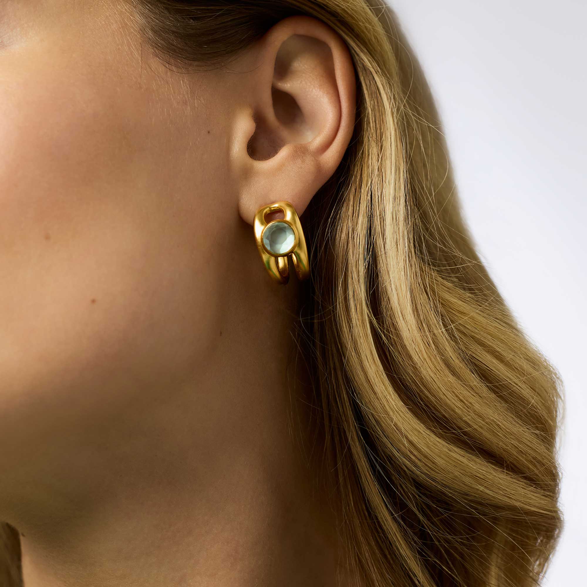 Laguna Stone Hoop Iridescent Aquamarine Blue