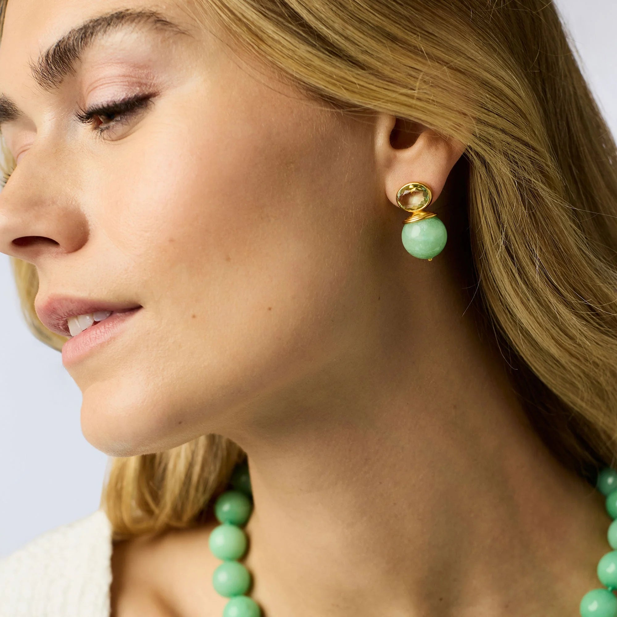 Portofino Earring Aqua Jade