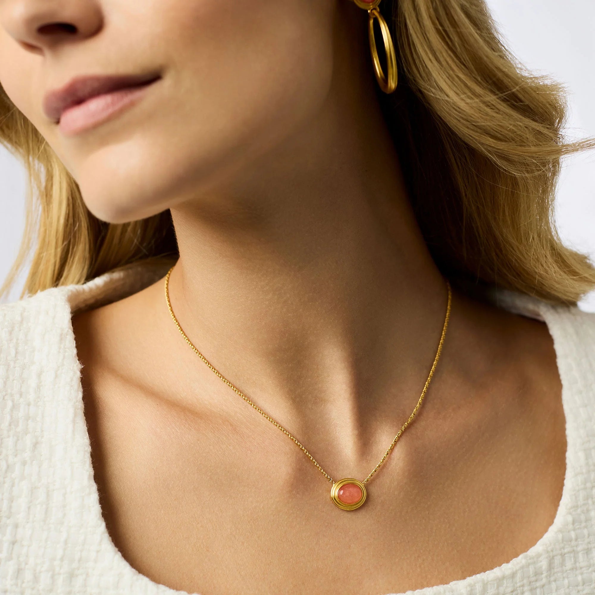 Portofino Solitaire Necklace Aqua Jade