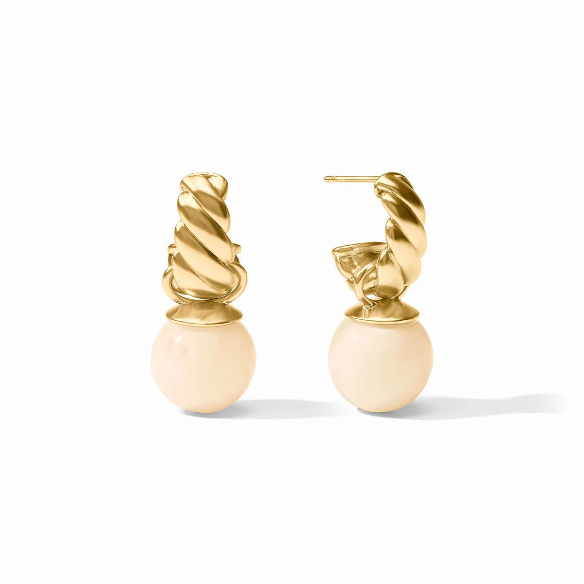 Ravello Hoop & Charm Earring in Ivory