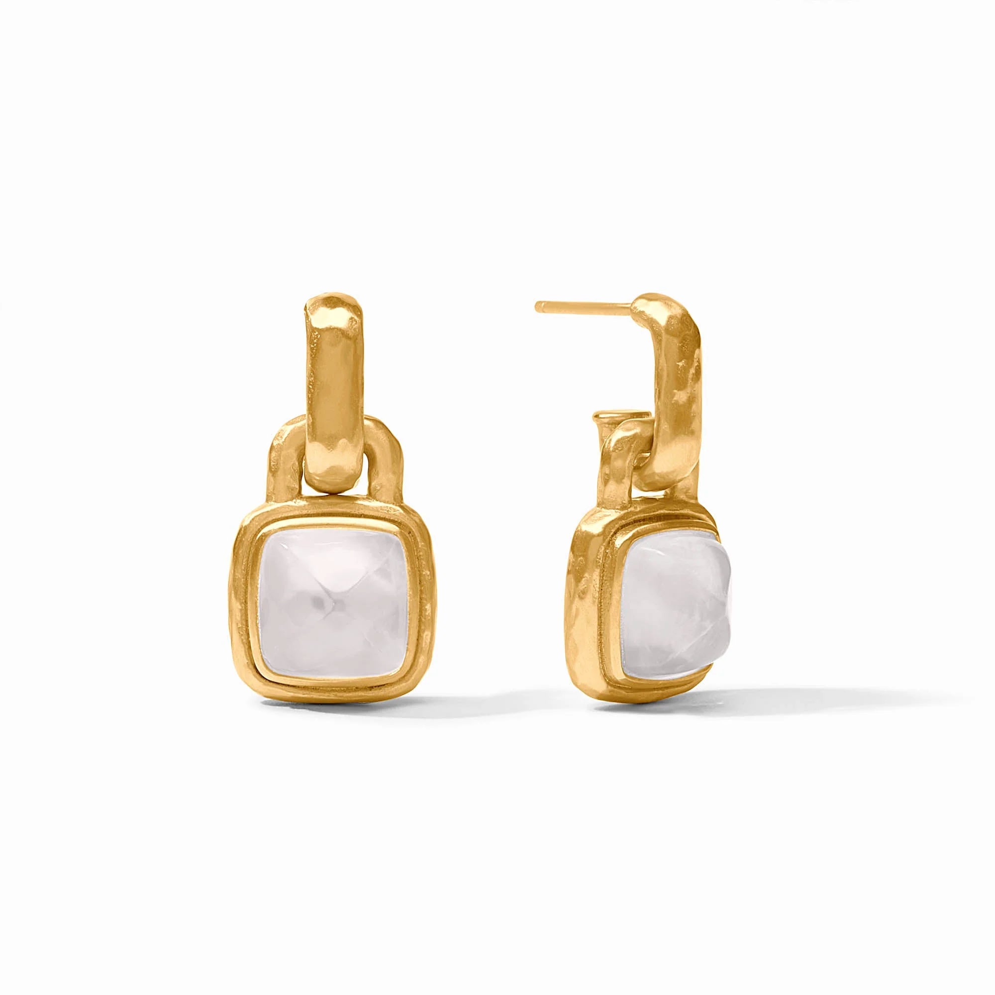 Sahara Hoop & Charm Earring Gold Iridescent Clear Crystal