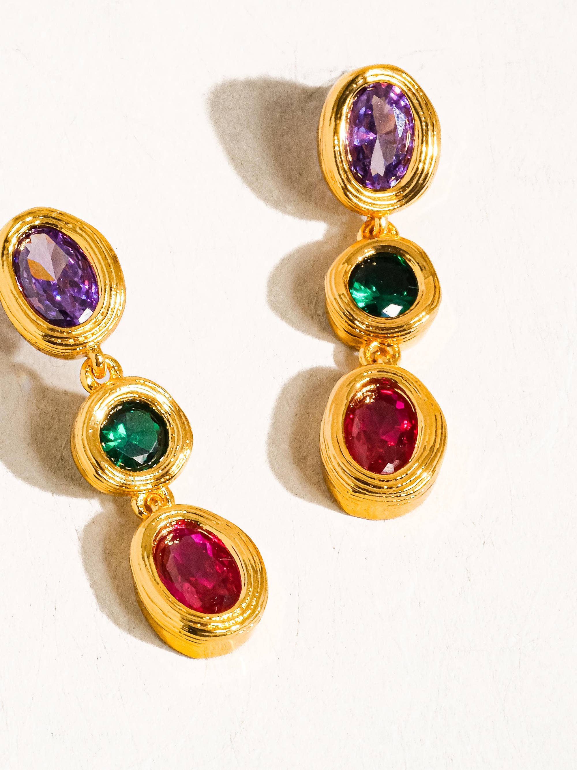 Davina Multi Stone CZ Drop Earring