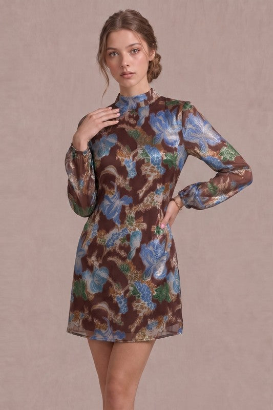 Maura Long Sleeve Mock Neck Mini Dress