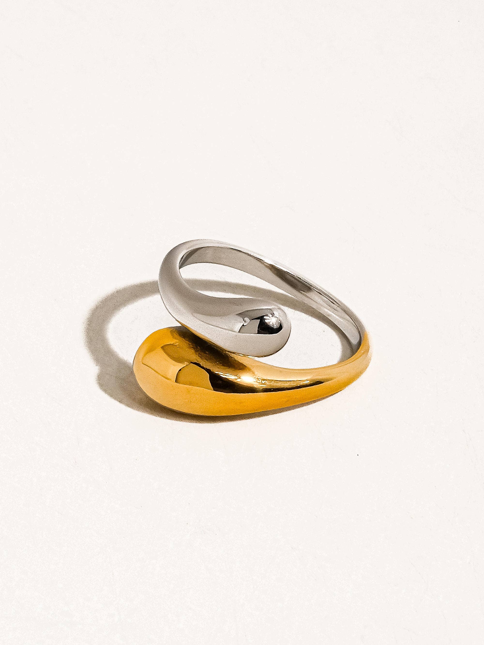 Nadine Two-Tone Open Twist Ring - Size 7