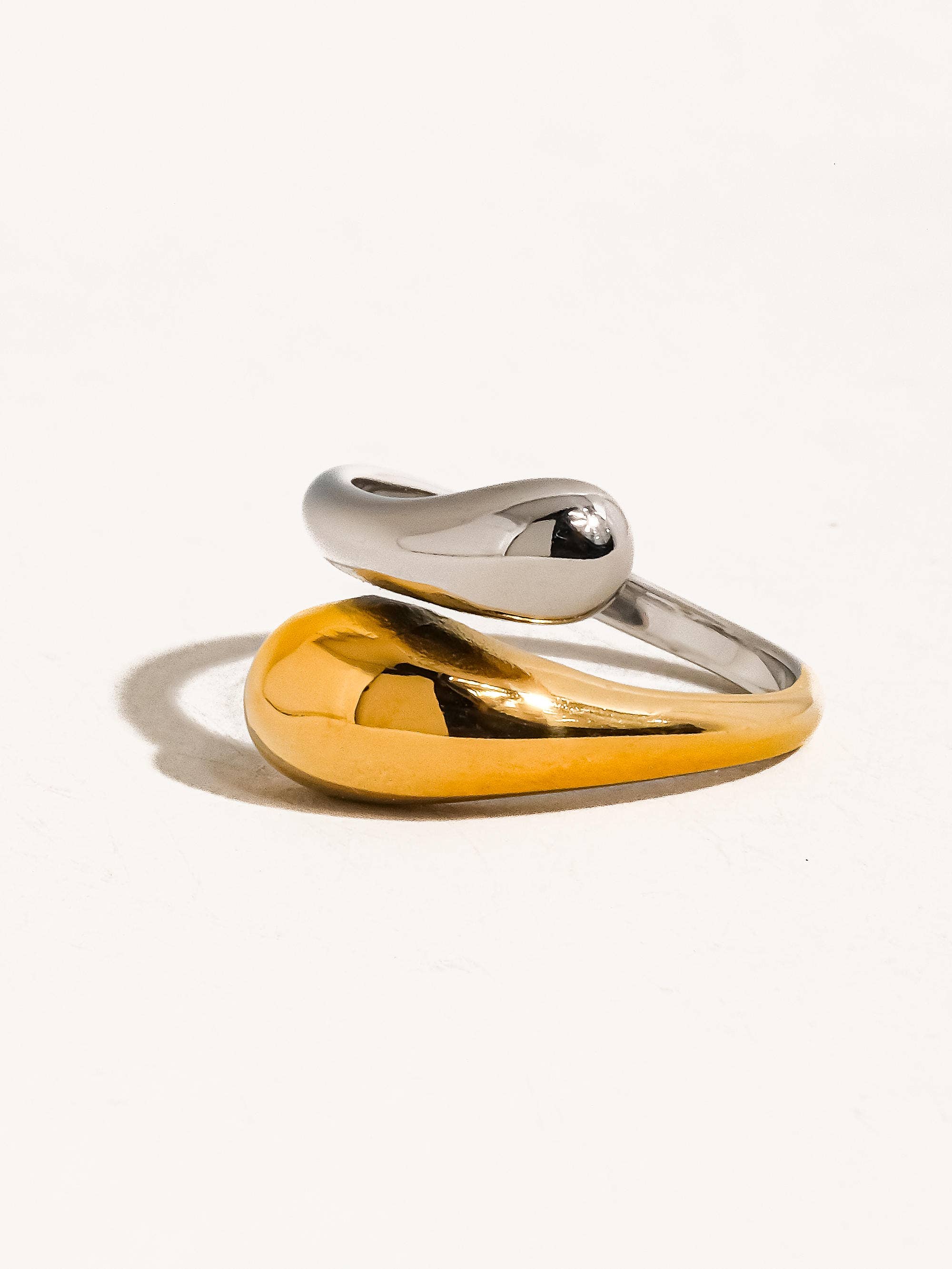 Nadine Two-Tone Open Twist Ring - Size 7